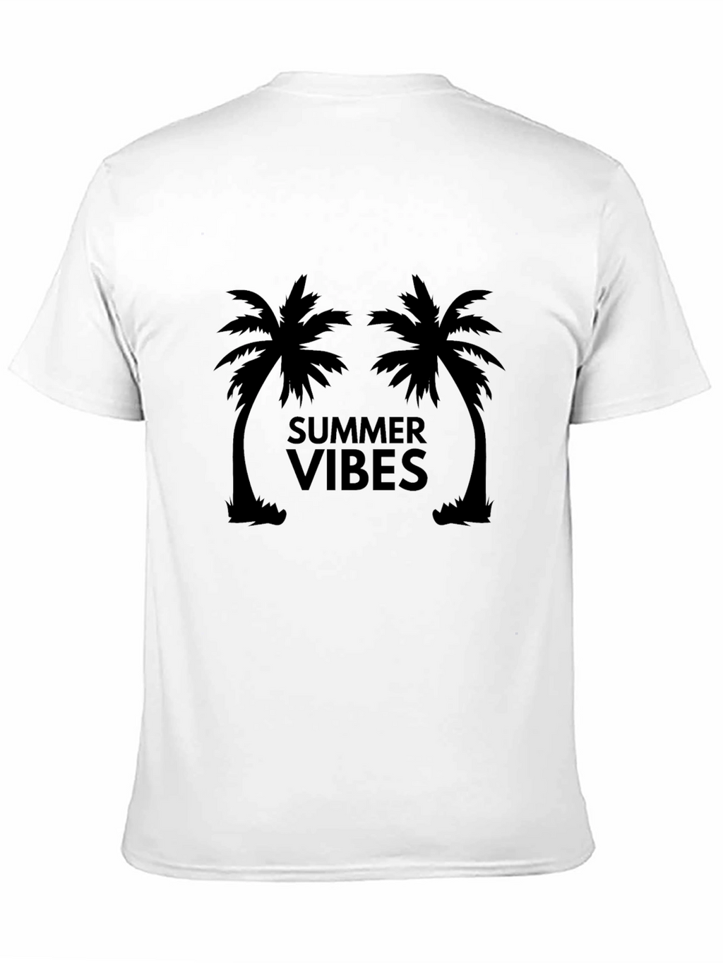 Summer Vibes Palm Tree Graphic Tee - Black