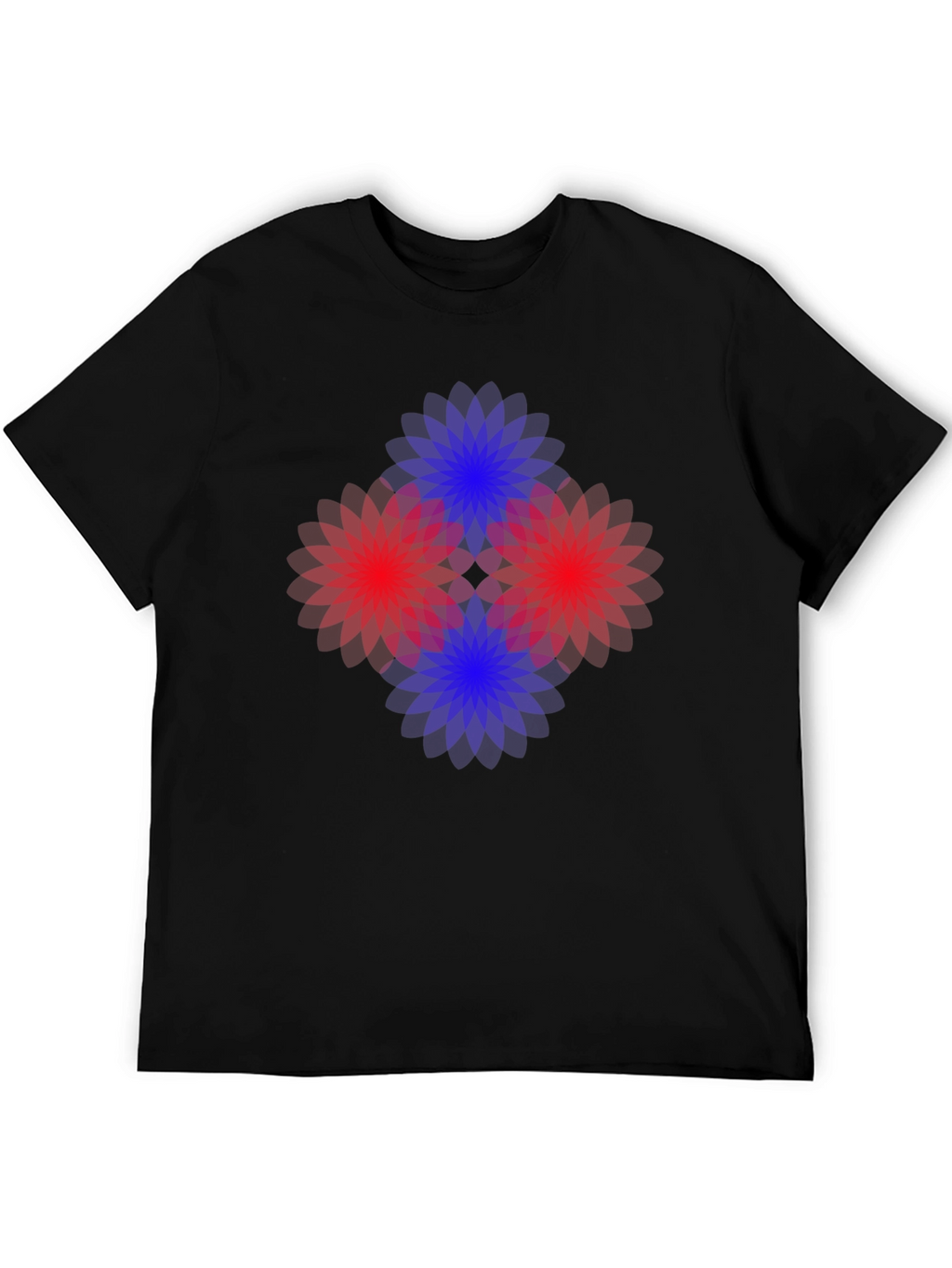 Abstract Floral Graphic Black T-Shirt