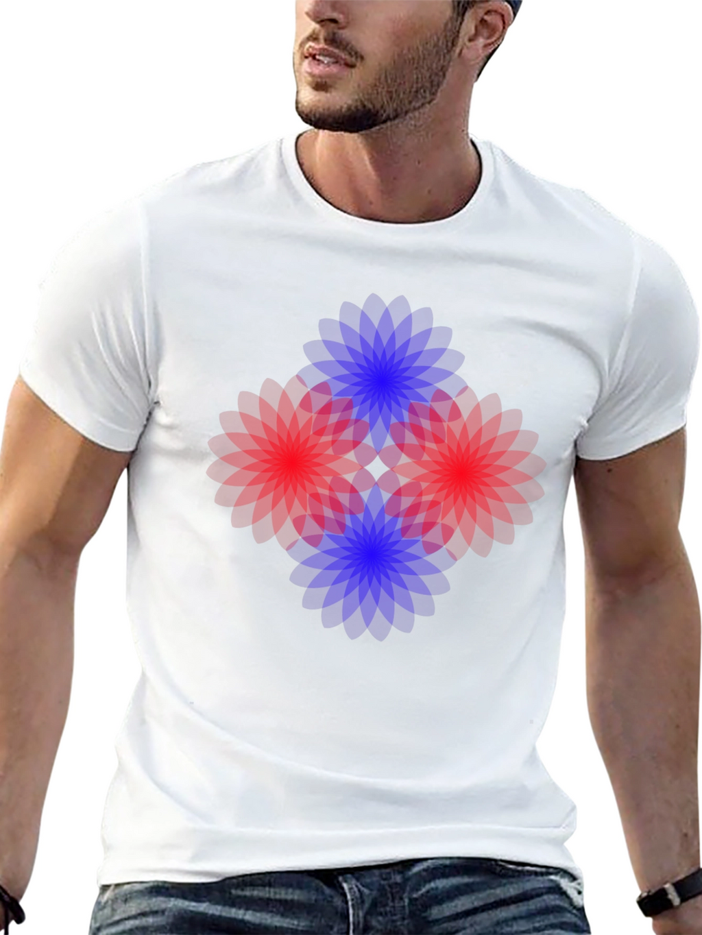 Abstract Floral Graphic Black T-Shirt