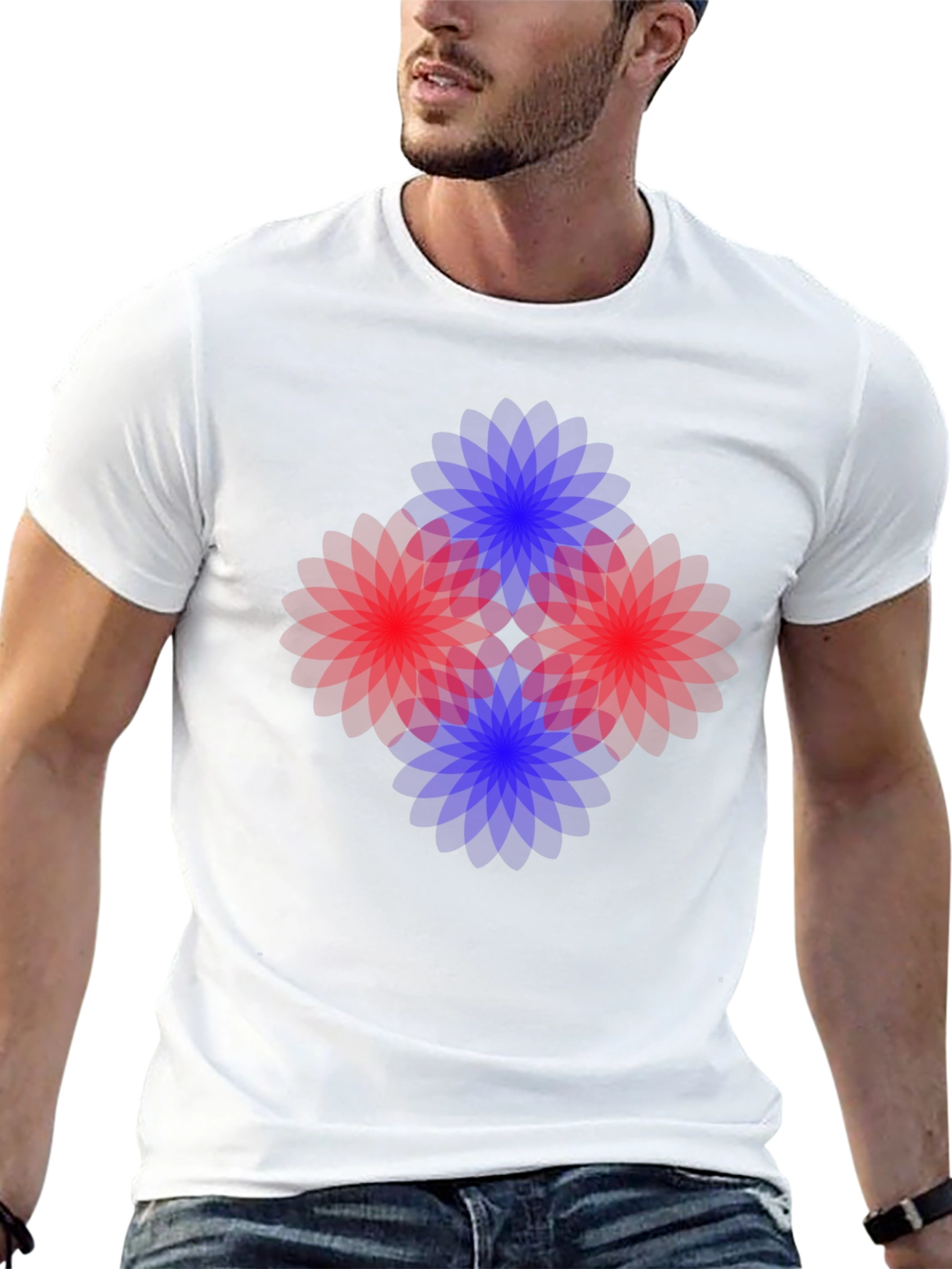 Abstract Floral Graphic Black T-Shirt