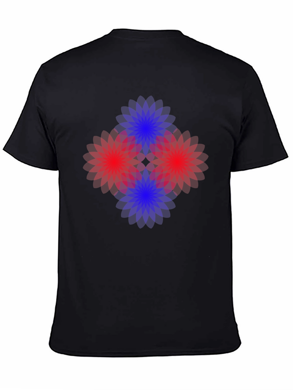 Abstract Floral Graphic Black T-Shirt