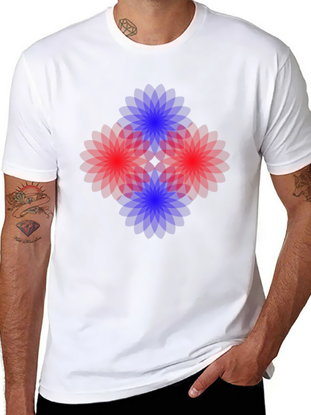 Abstract Floral Graphic Black T-Shirt