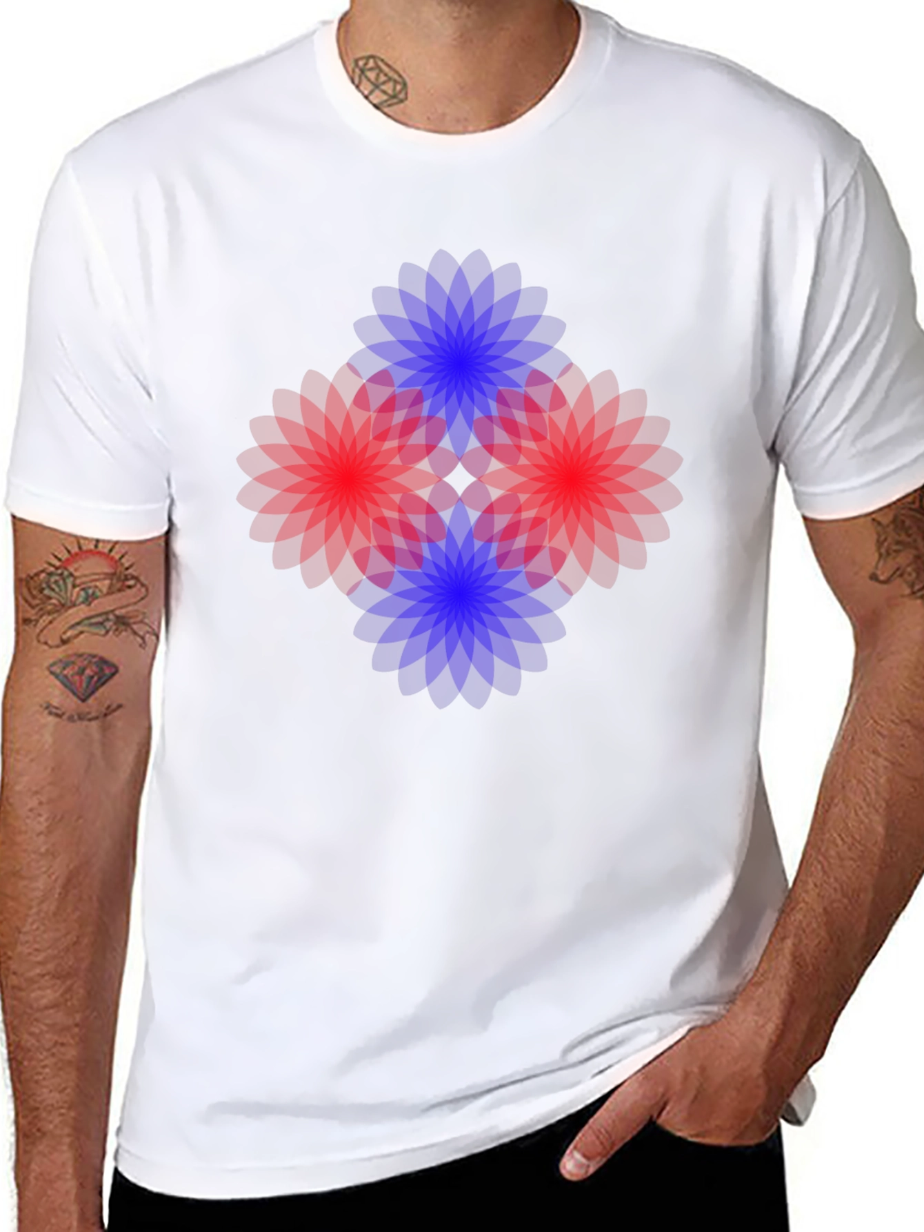 Abstract Floral Graphic Black T-Shirt