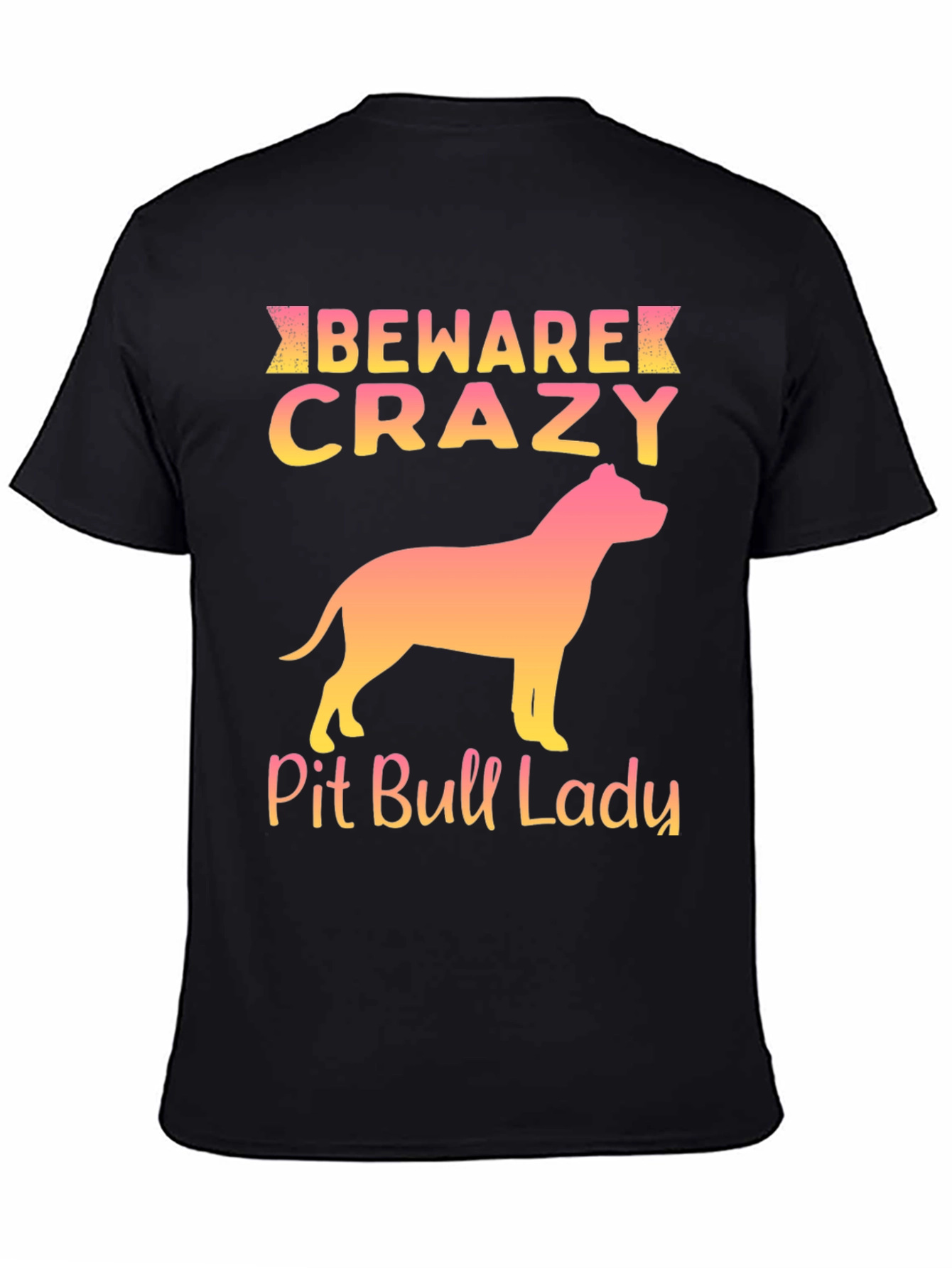 Beware Crazy Pit Bull Lady Graphic Tee