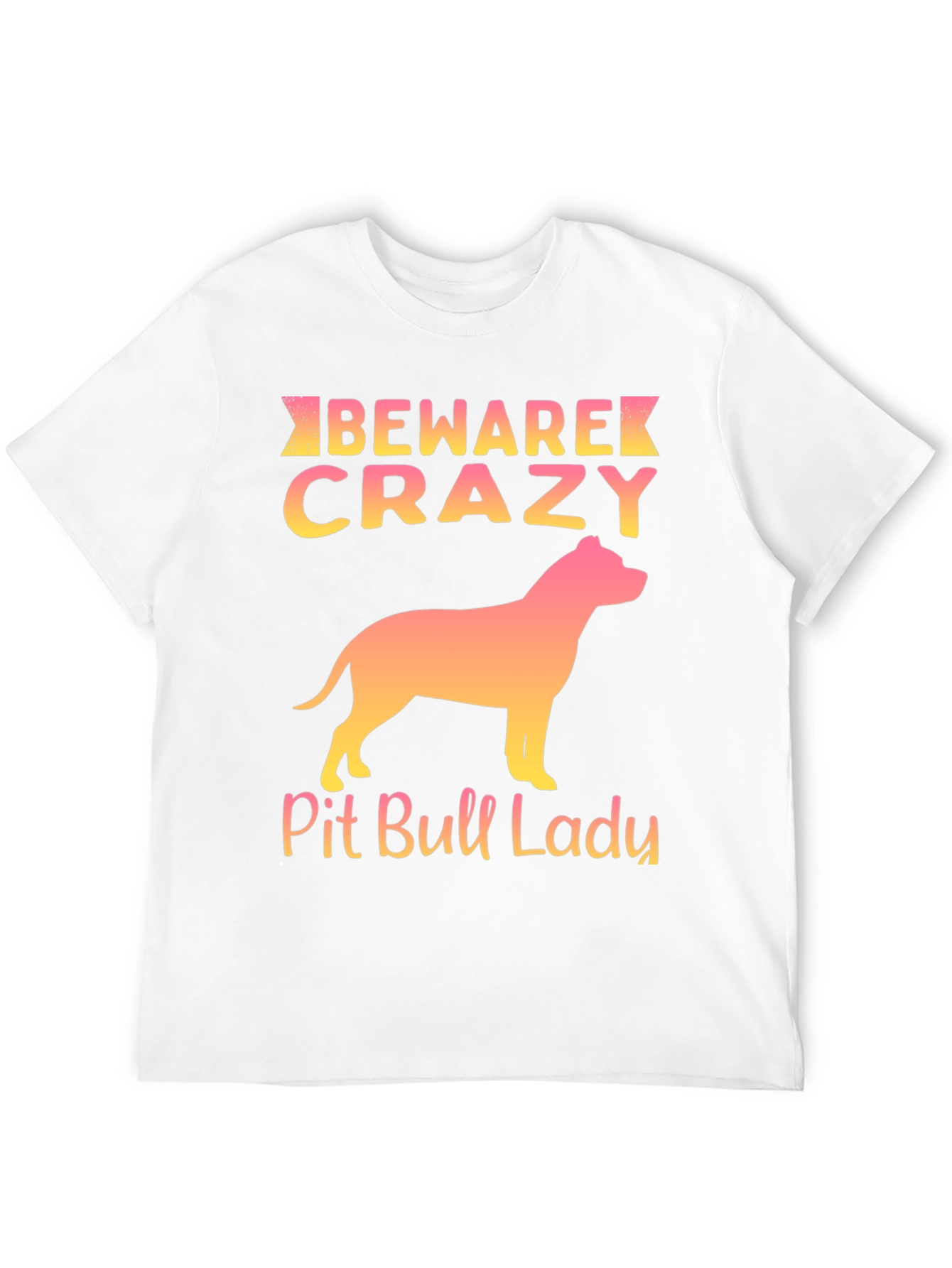 Beware Crazy Pit Bull Lady Graphic Tee