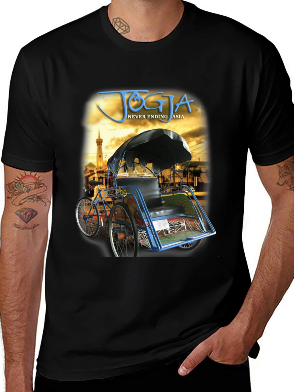 Yogyakarta Rickshaw Mens Graphic T-Shirt