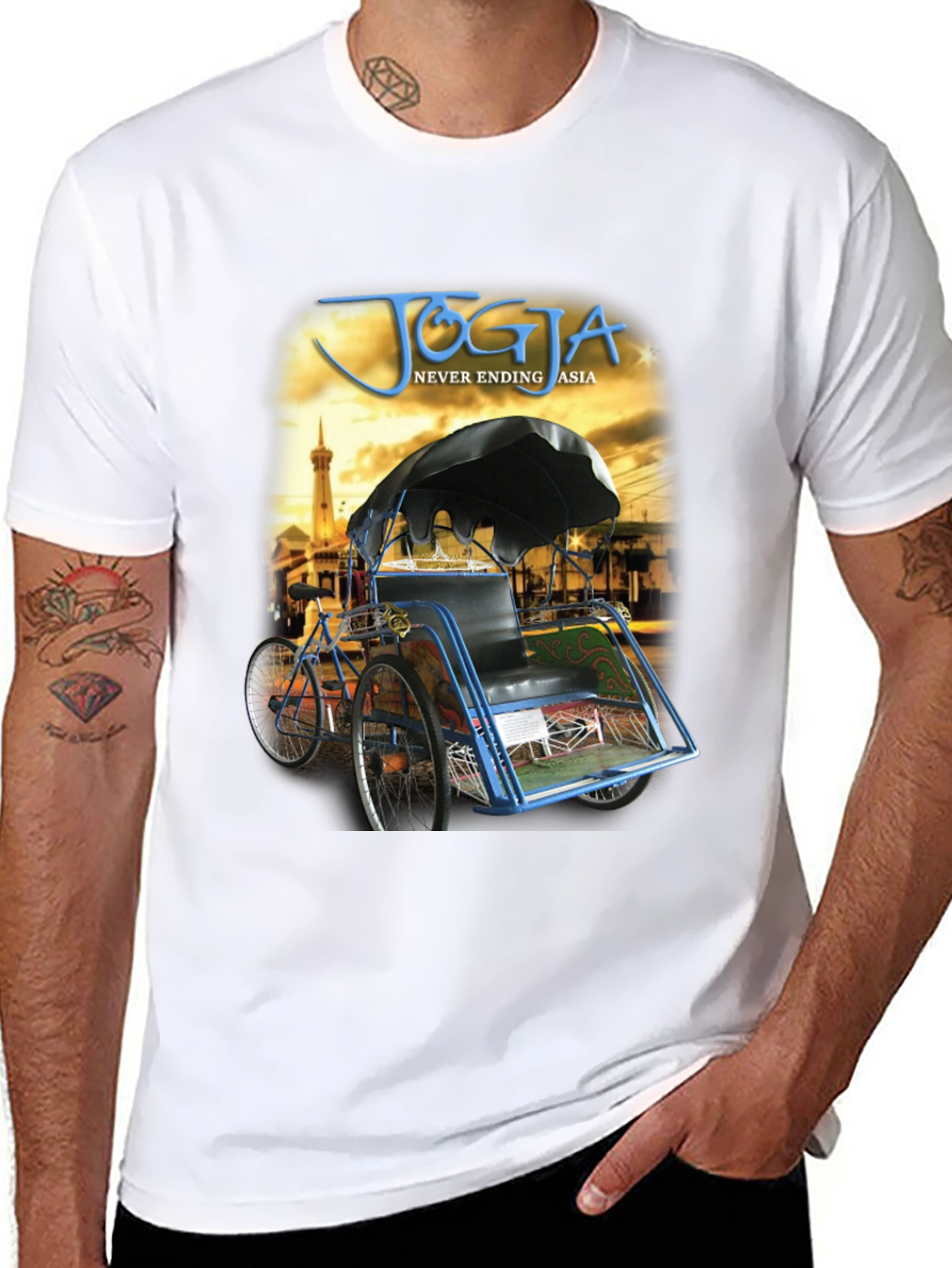 Yogyakarta Rickshaw Mens Graphic T-Shirt