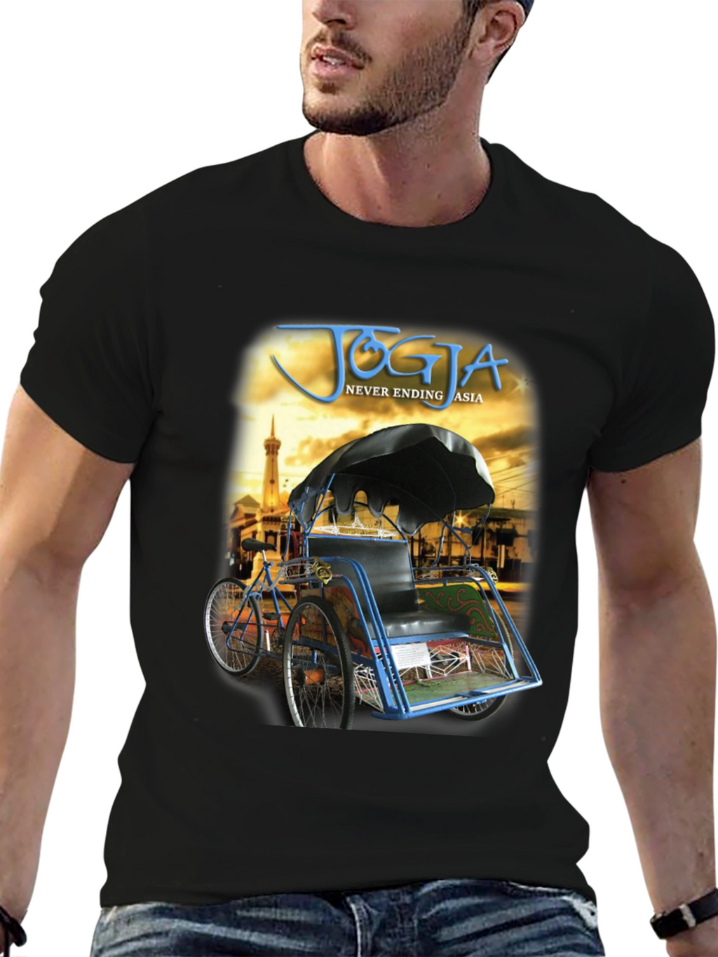 Yogyakarta Rickshaw Mens Graphic T-Shirt