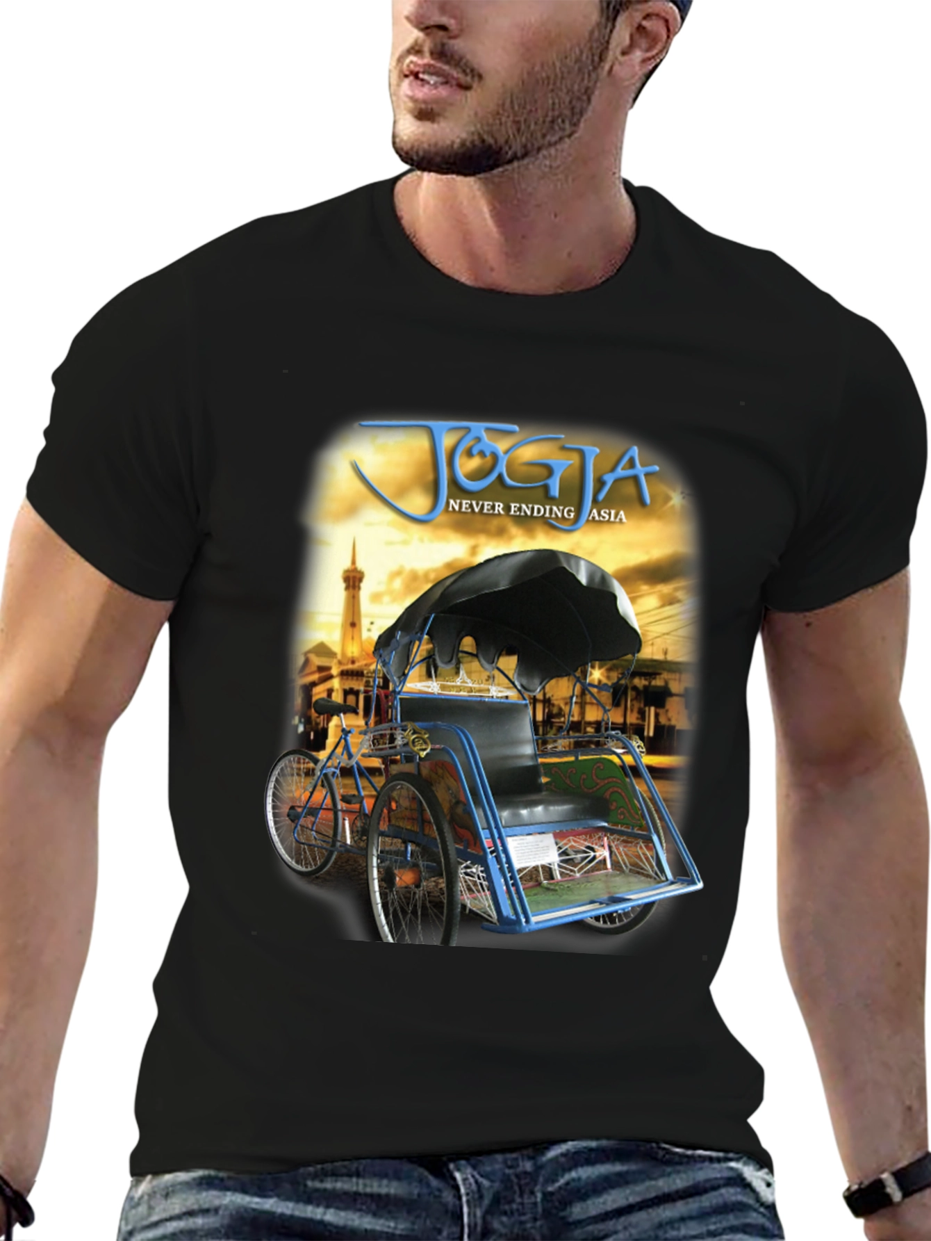 Yogyakarta Rickshaw Mens Graphic T-Shirt