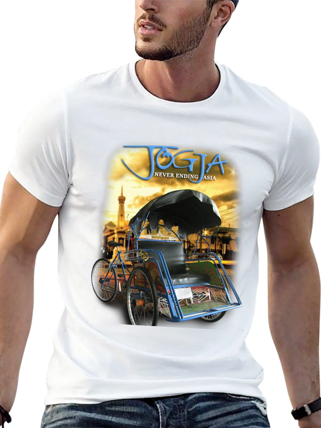 Yogyakarta Rickshaw Mens Graphic T-Shirt