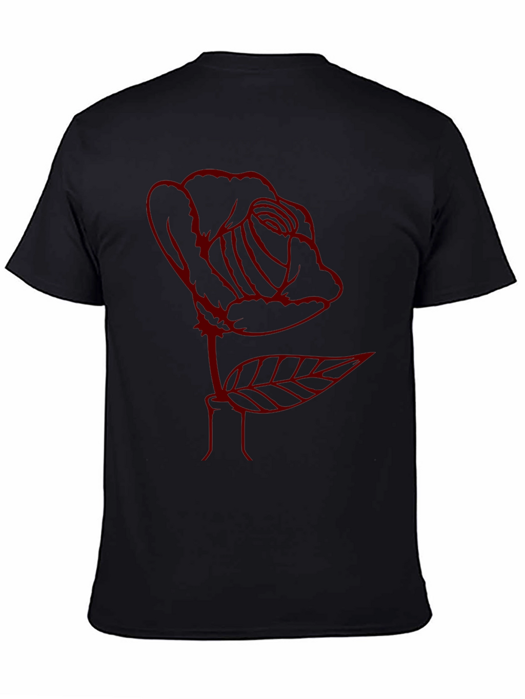 Rose Outline Graphic Tee - Soft Cotton