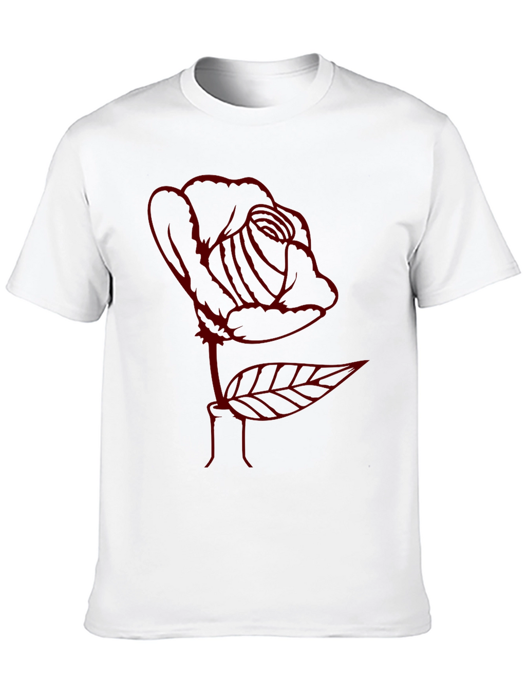 Rose Outline Graphic Tee - Soft Cotton