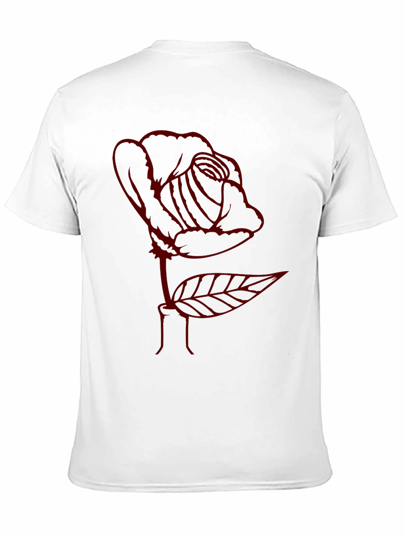 Rose Outline Graphic Tee - Soft Cotton
