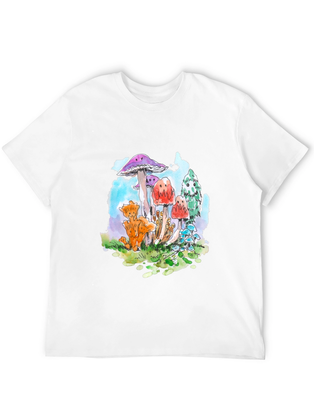 Mushroom Graphic Tee - Funky Black T-Shirt