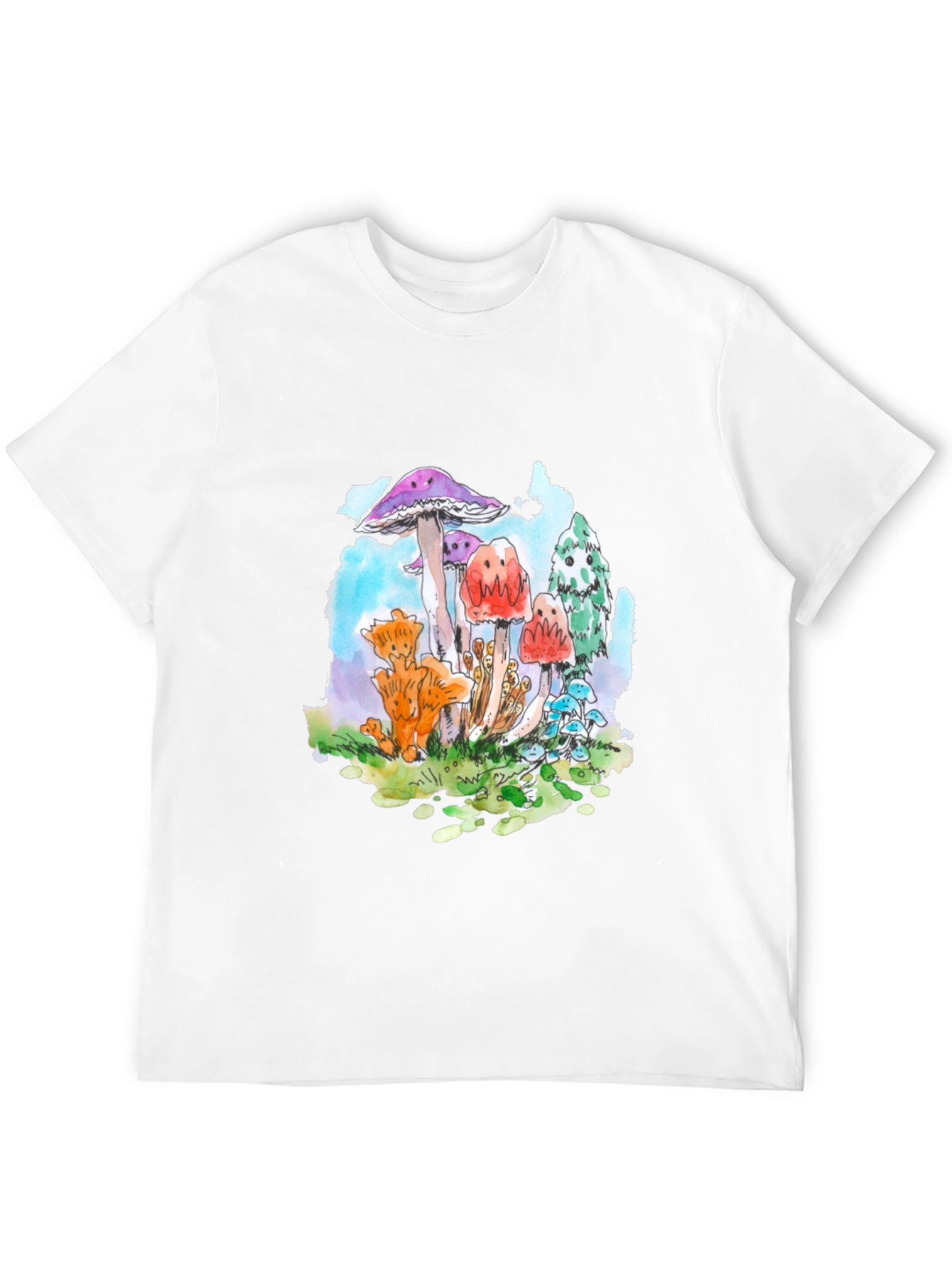 Mushroom Graphic Tee - Funky Black T-Shirt