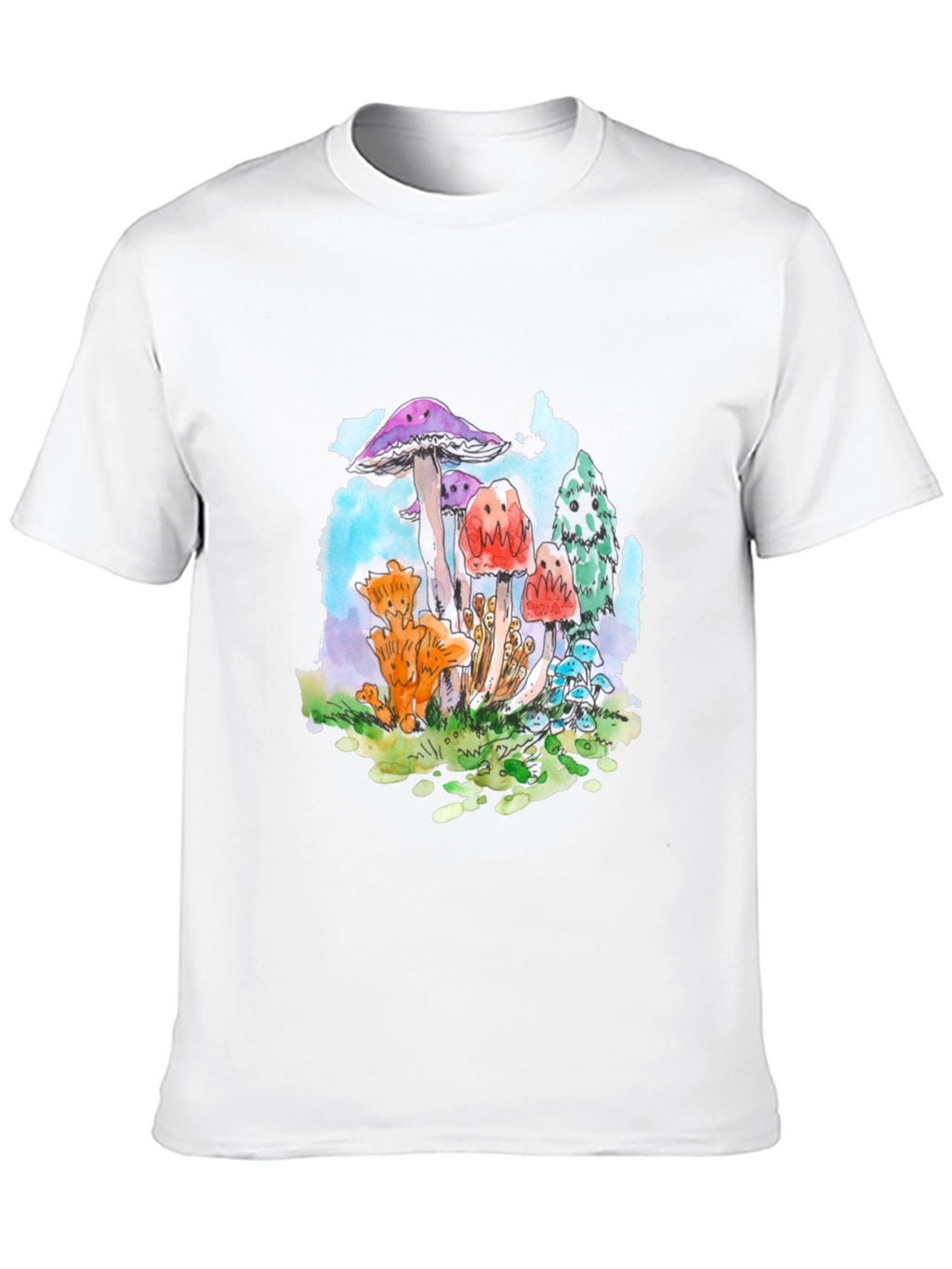 Mushroom Graphic Tee - Funky Black T-Shirt