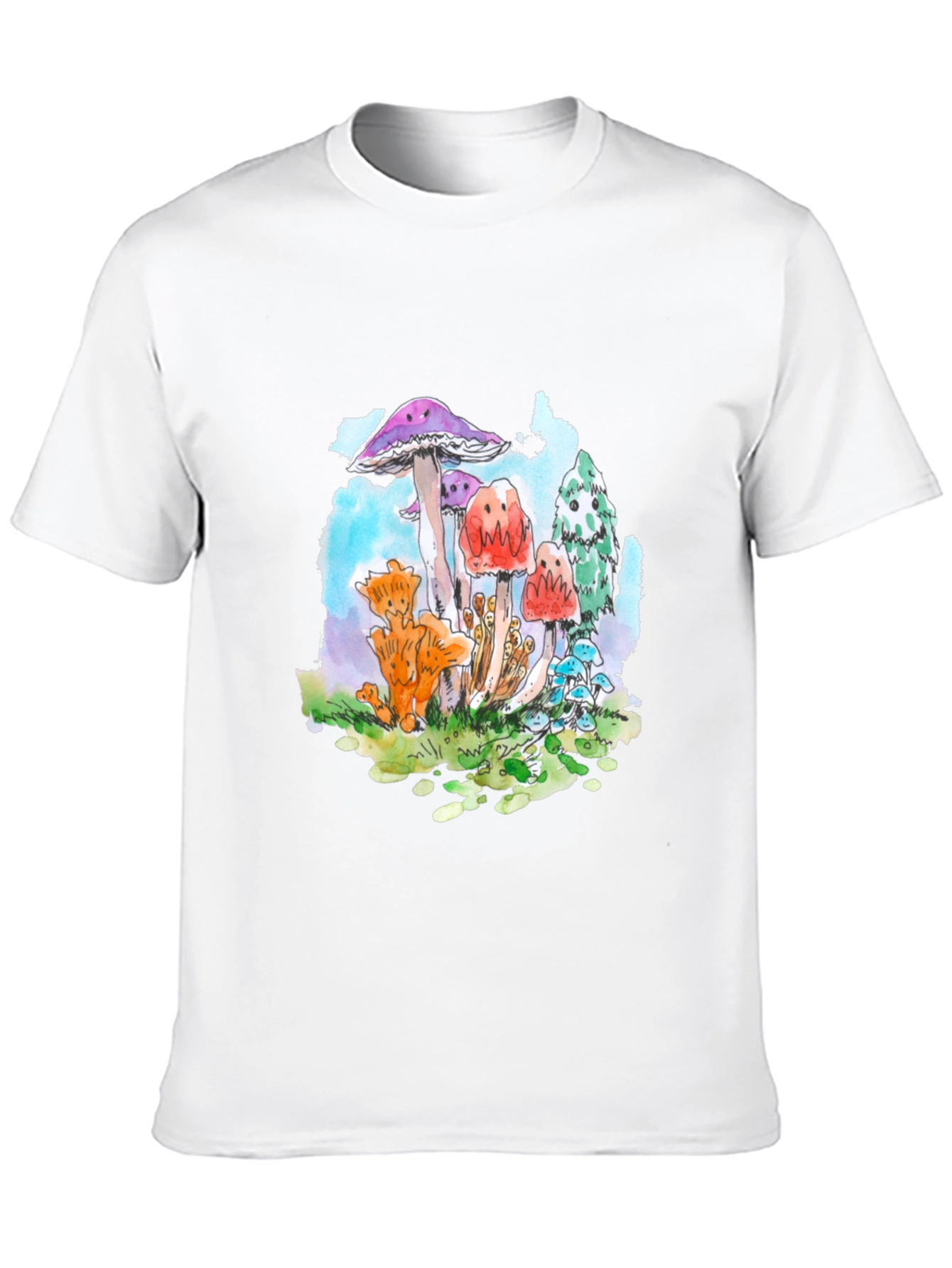 Mushroom Graphic Tee - Funky Black T-Shirt