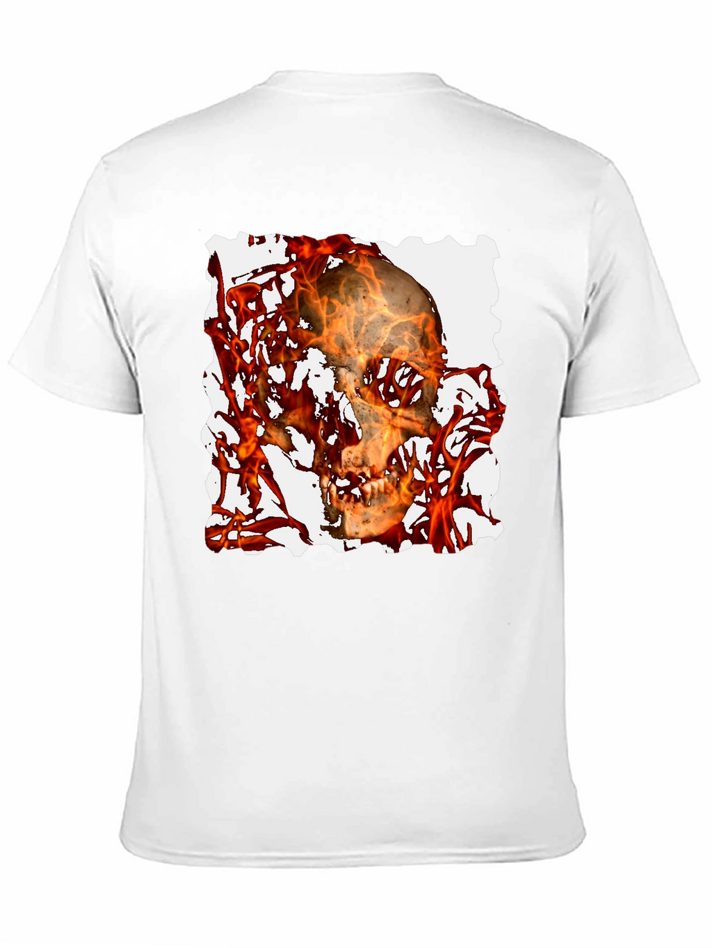 Fiery Skull Graphic Tee - Black T-Shirt