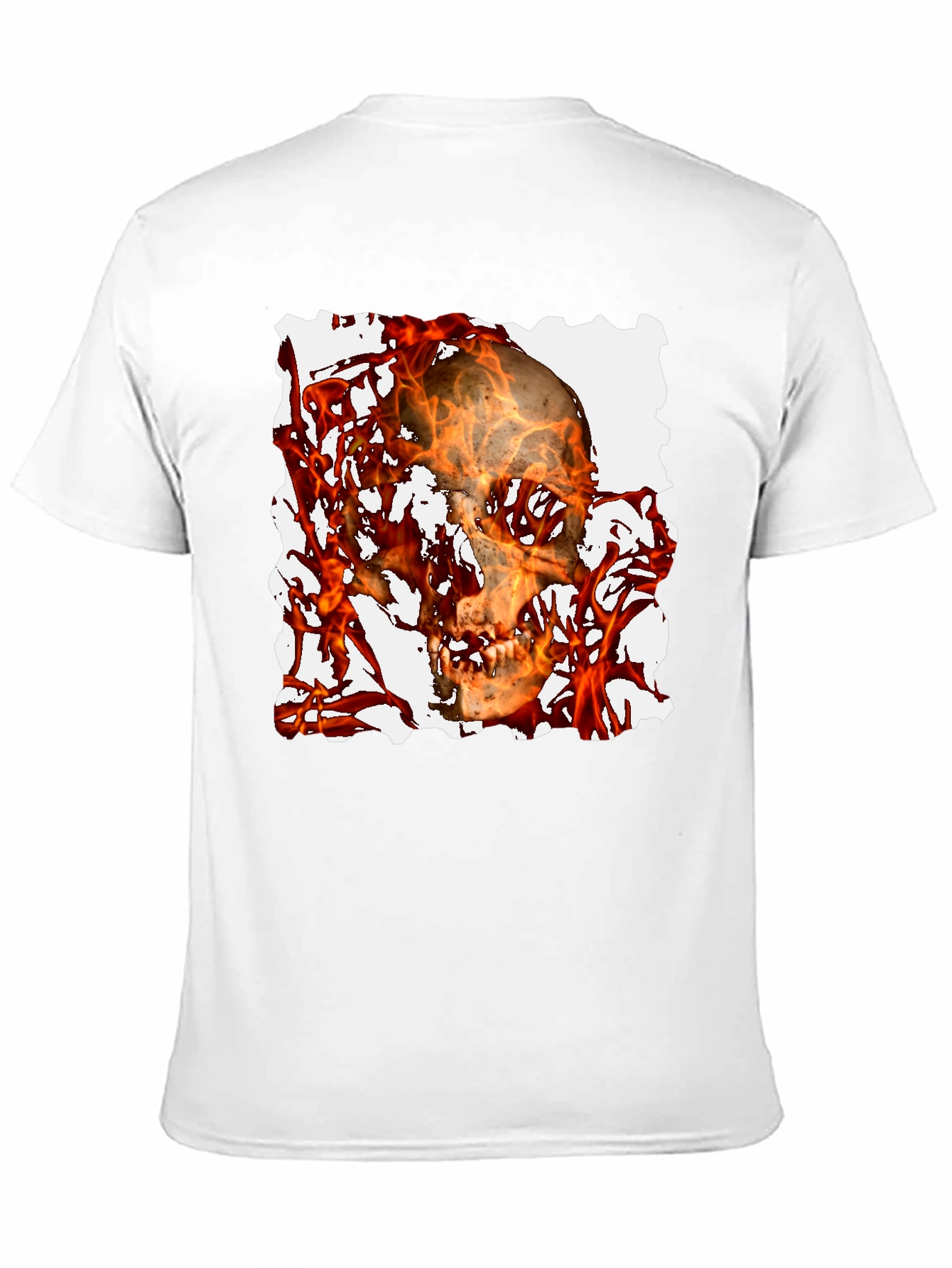 Fiery Skull Graphic Tee - Black T-Shirt