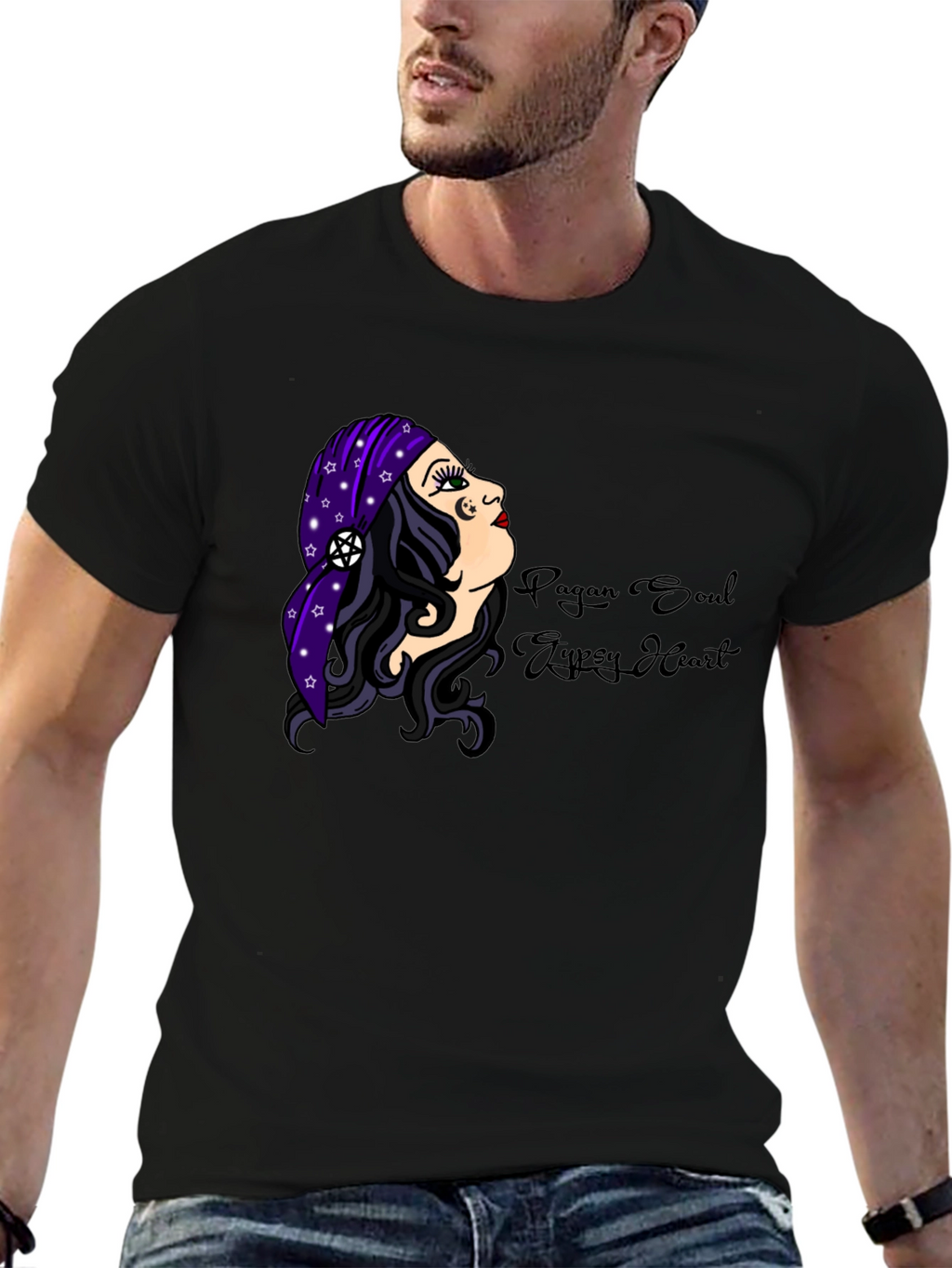 Pagan Soul Gypsy Heart Black T-Shirt