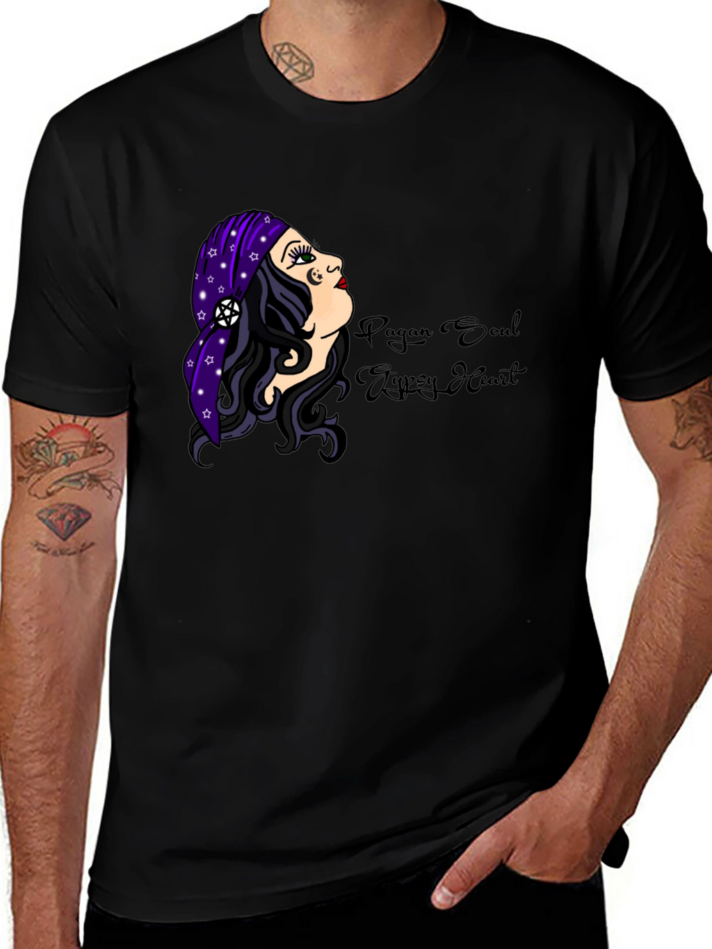 Pagan Soul Gypsy Heart Black T-Shirt