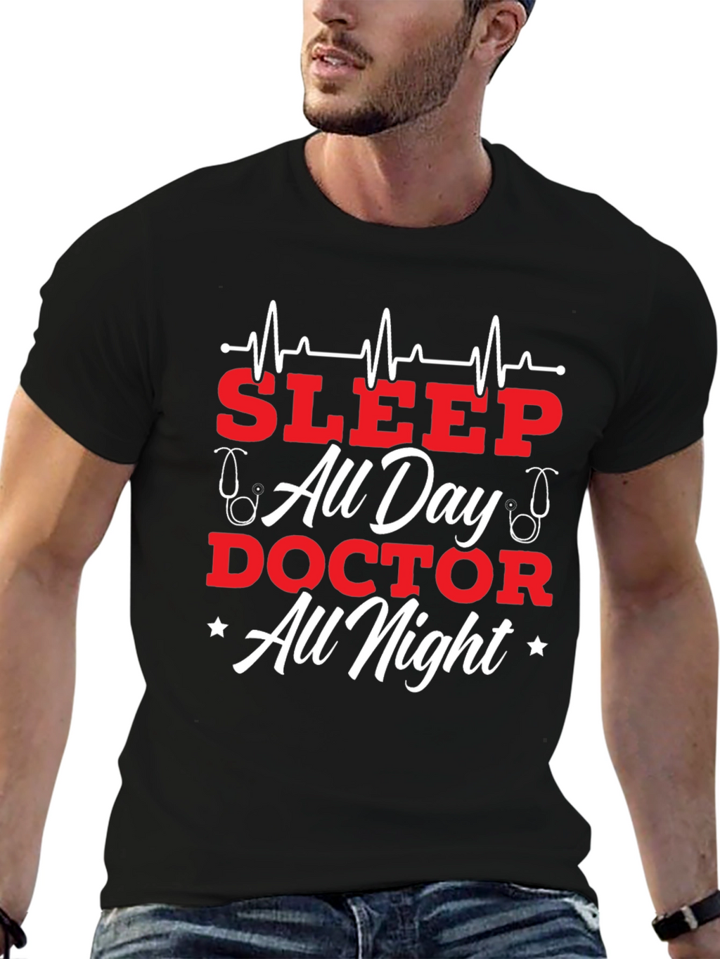 Sleep All Day Doctor All Night Graphic Tee