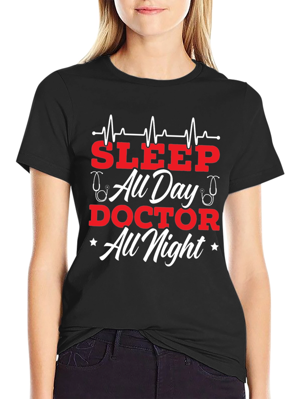 Sleep All Day Doctor All Night Graphic Tee