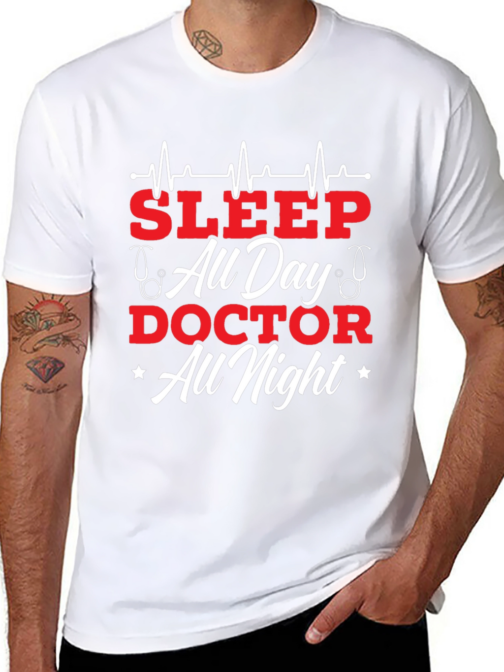 Sleep All Day Doctor All Night Graphic Tee