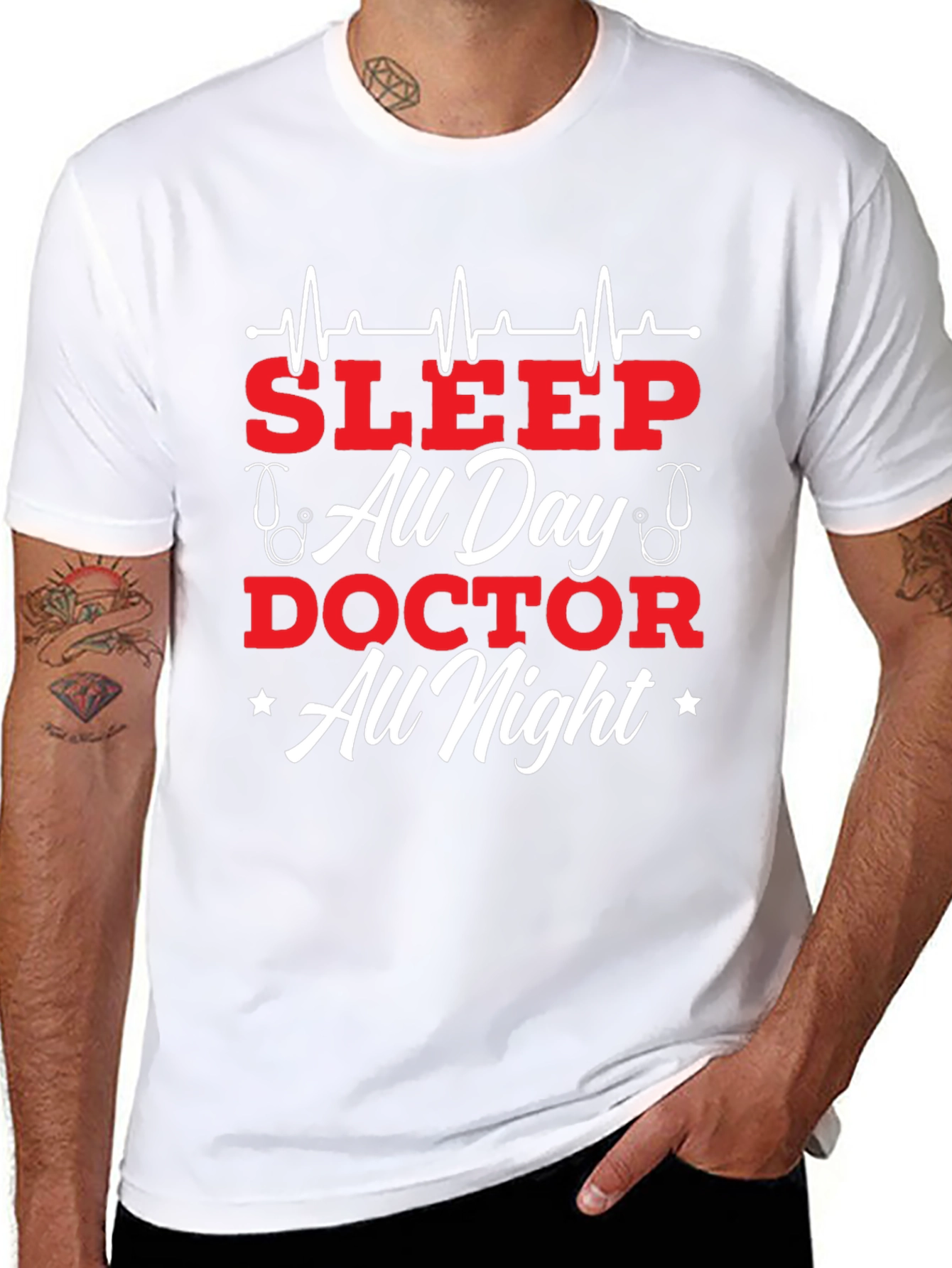 Sleep All Day Doctor All Night Graphic Tee