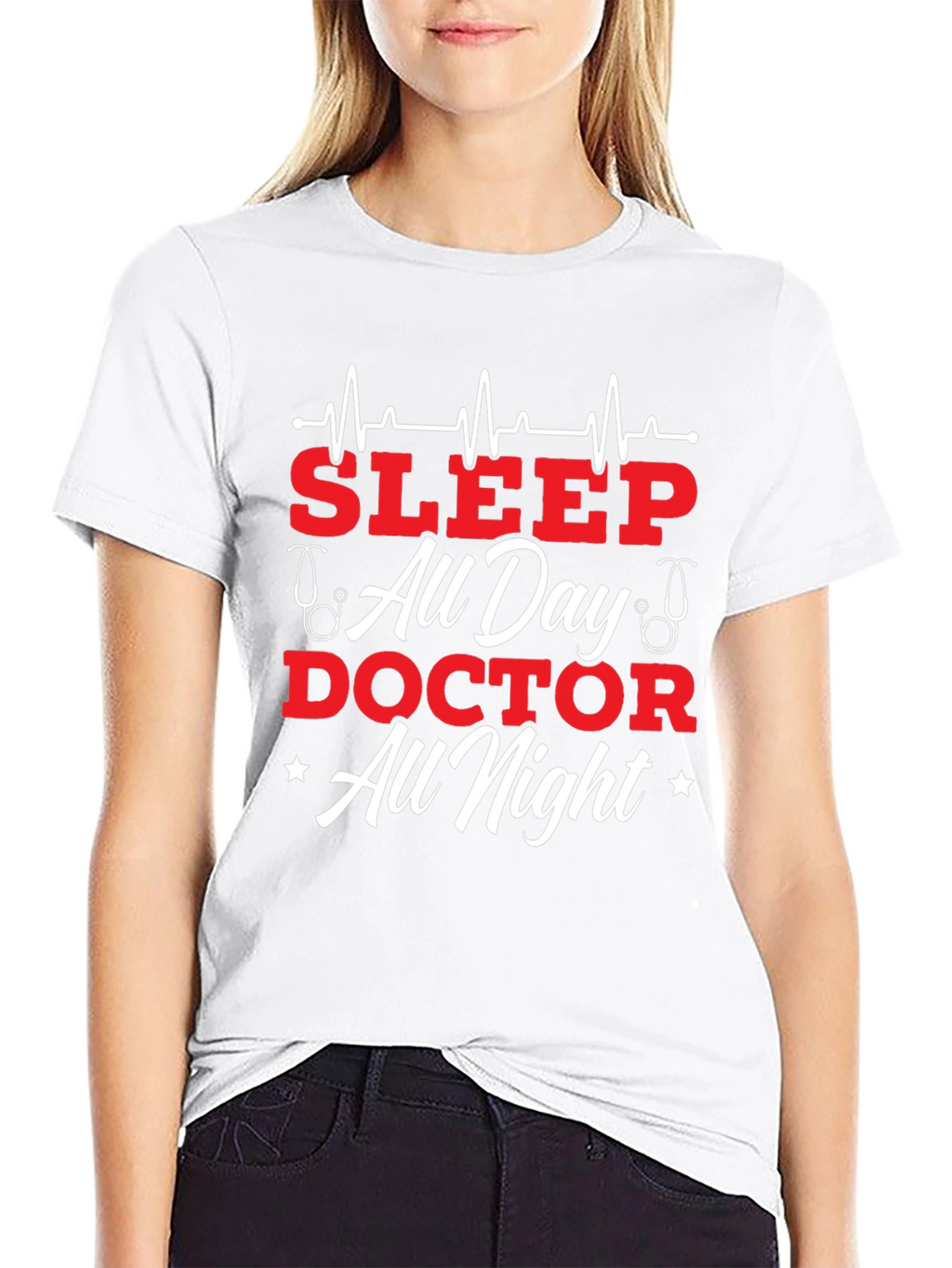 Sleep All Day Doctor All Night Graphic Tee