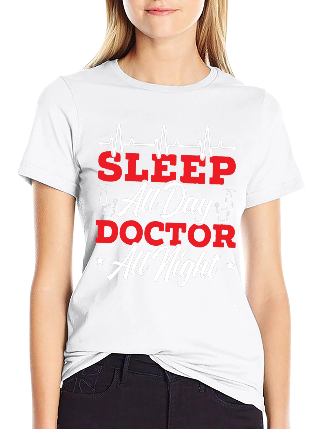 Sleep All Day Doctor All Night Graphic Tee