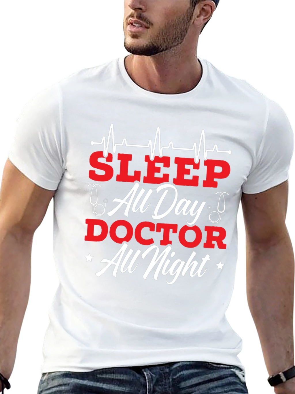 Sleep All Day Doctor All Night Graphic Tee