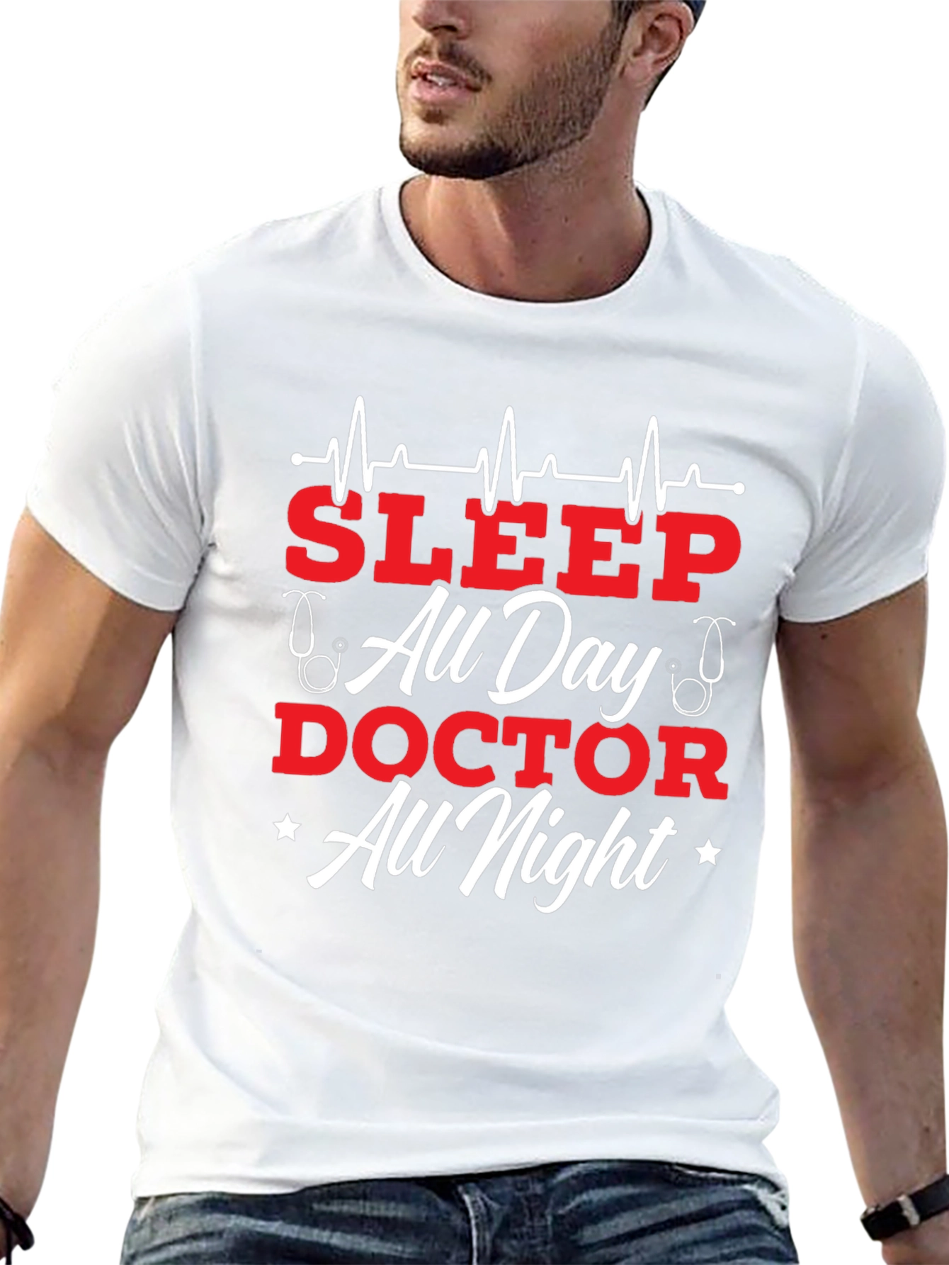 Sleep All Day Doctor All Night Graphic Tee