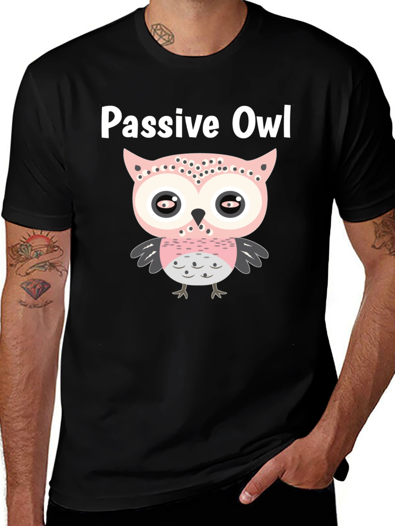 Passive Owl Graphic Tee - Soft Cotton Blend