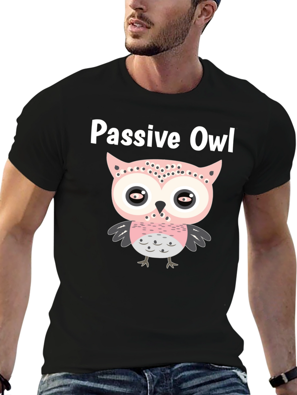 Passive Owl Graphic Tee - Soft Cotton Blend