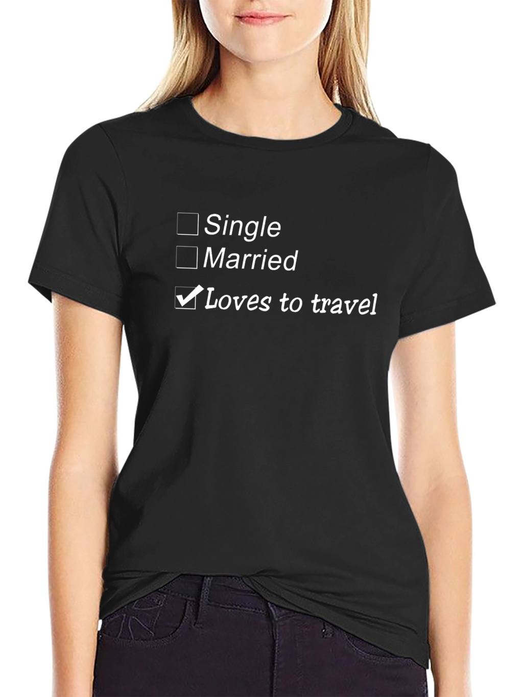 Loves To Travel T-Shirt - Single Married Checkbox