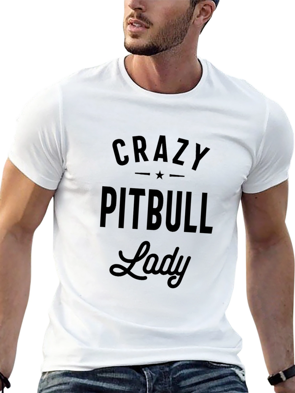 Crazy Pitbull Lady T-Shirt - Black