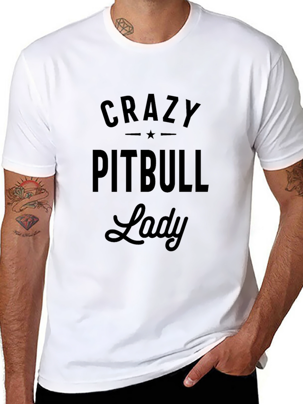 Crazy Pitbull Lady T-Shirt - Black