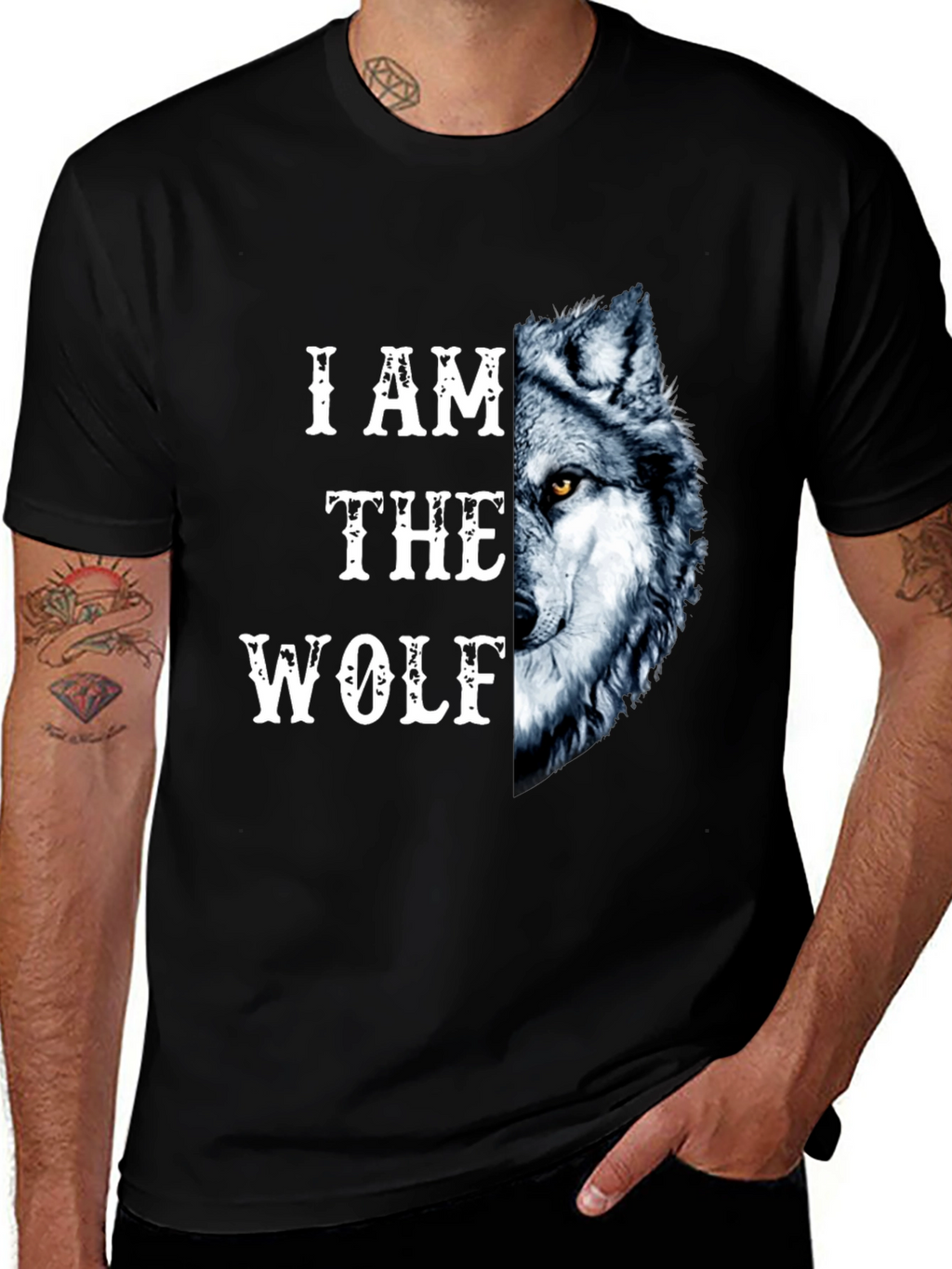I Am The Wolf Graphic Print Mens T-Shirt