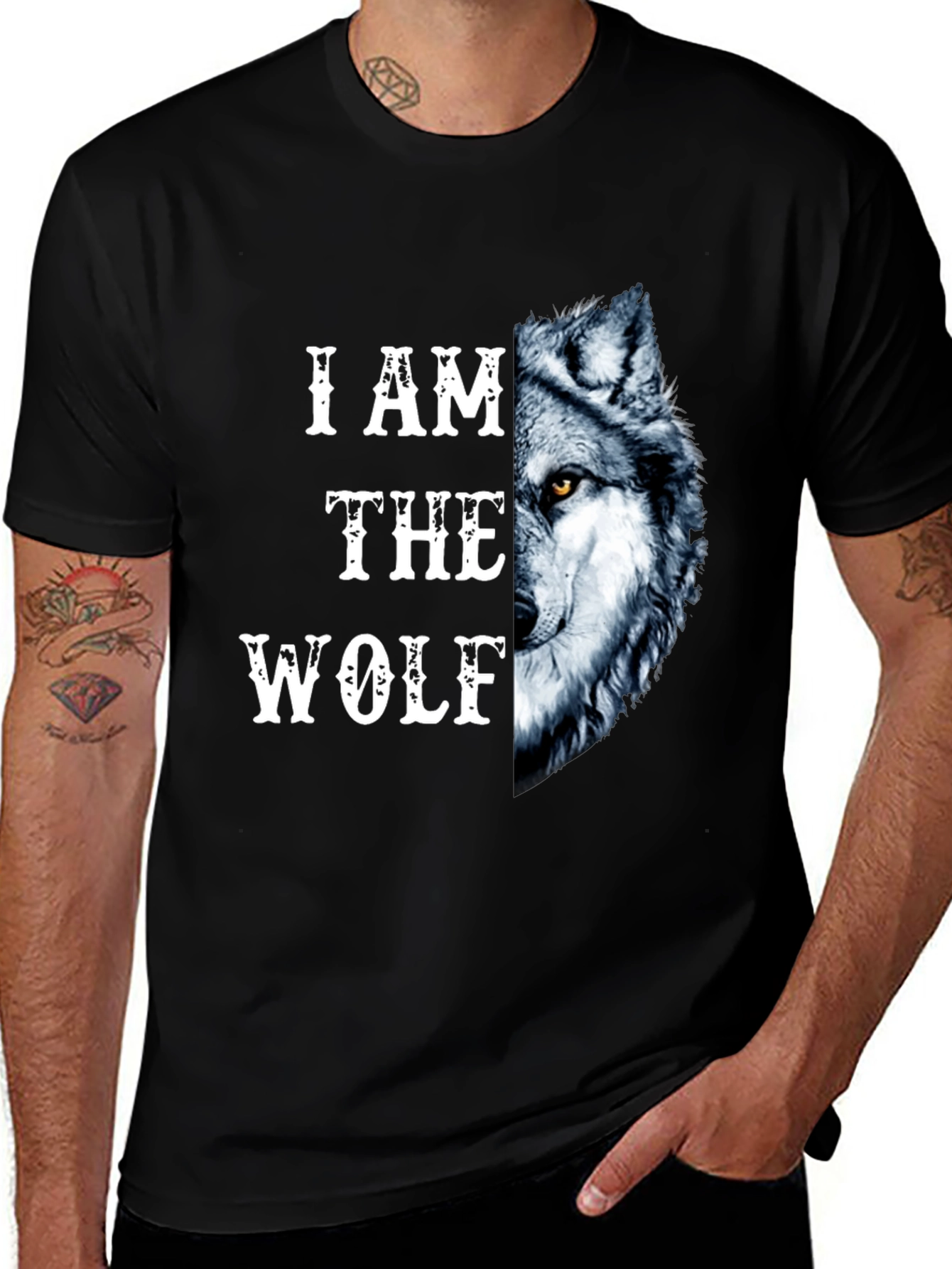I Am The Wolf Graphic Print Mens T-Shirt