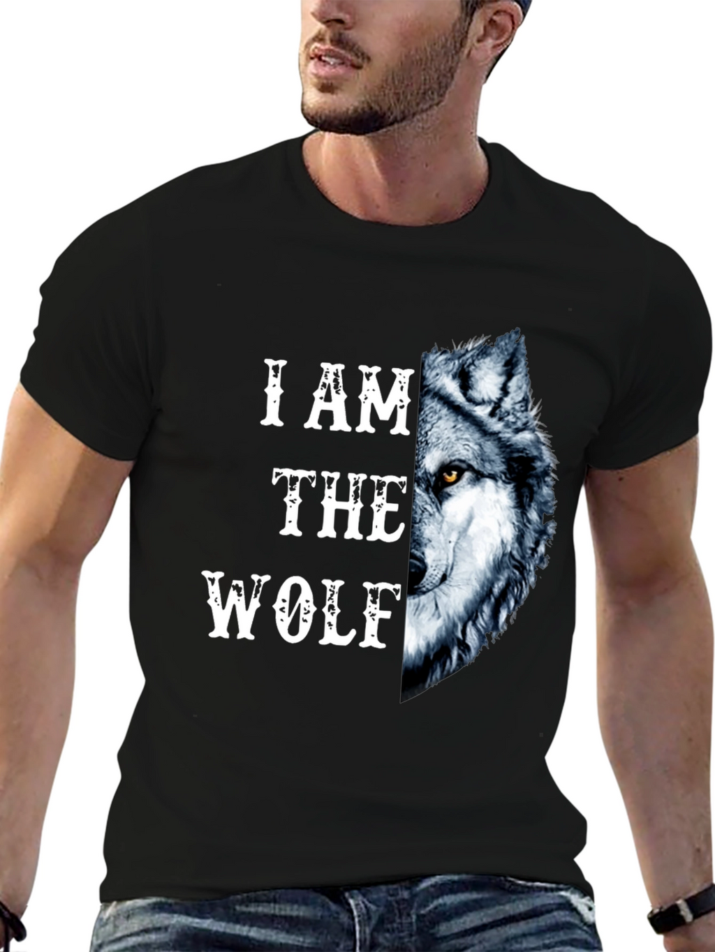 I Am The Wolf Graphic Print Mens T-Shirt