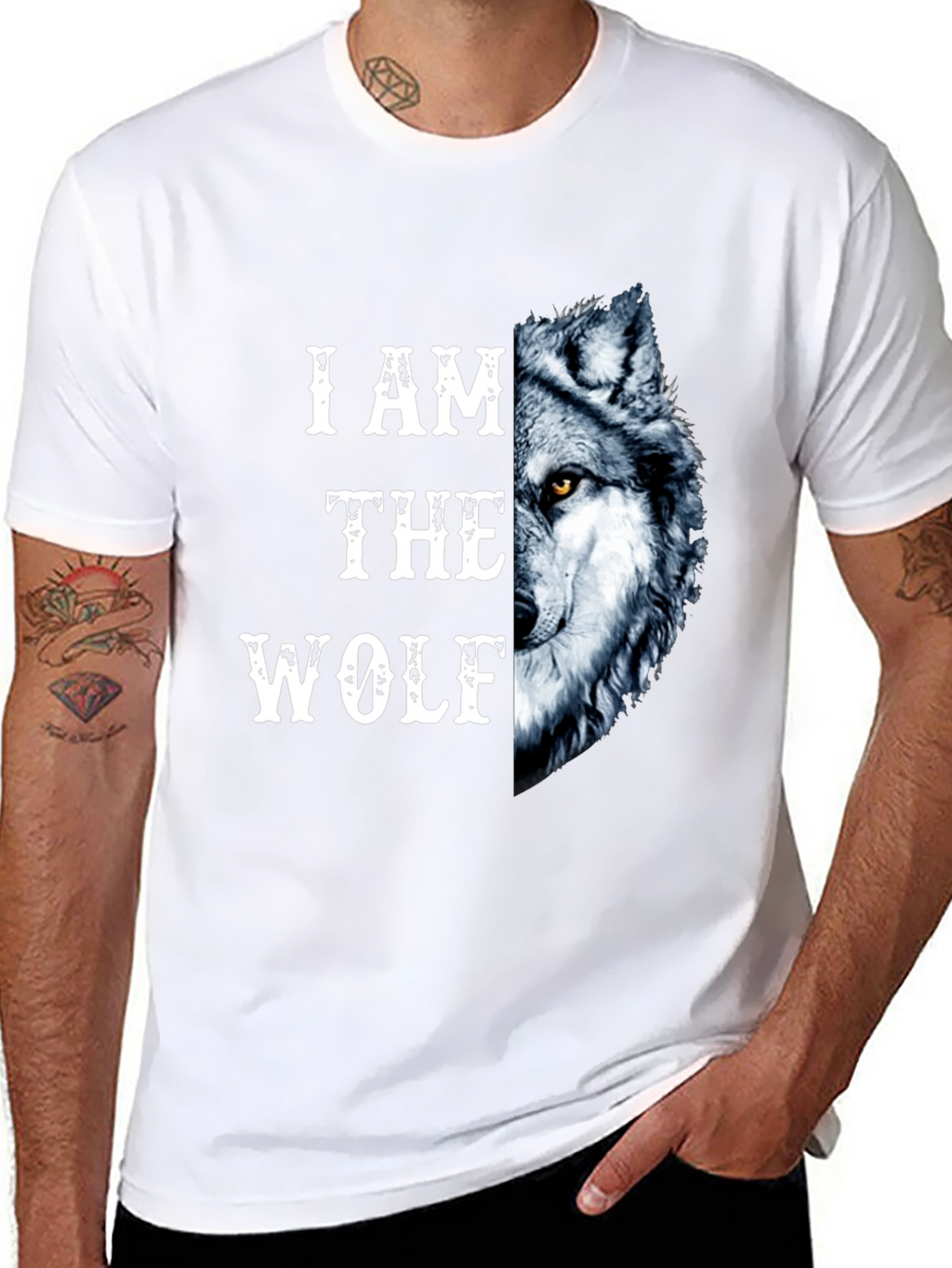 I Am The Wolf Graphic Print Mens T-Shirt