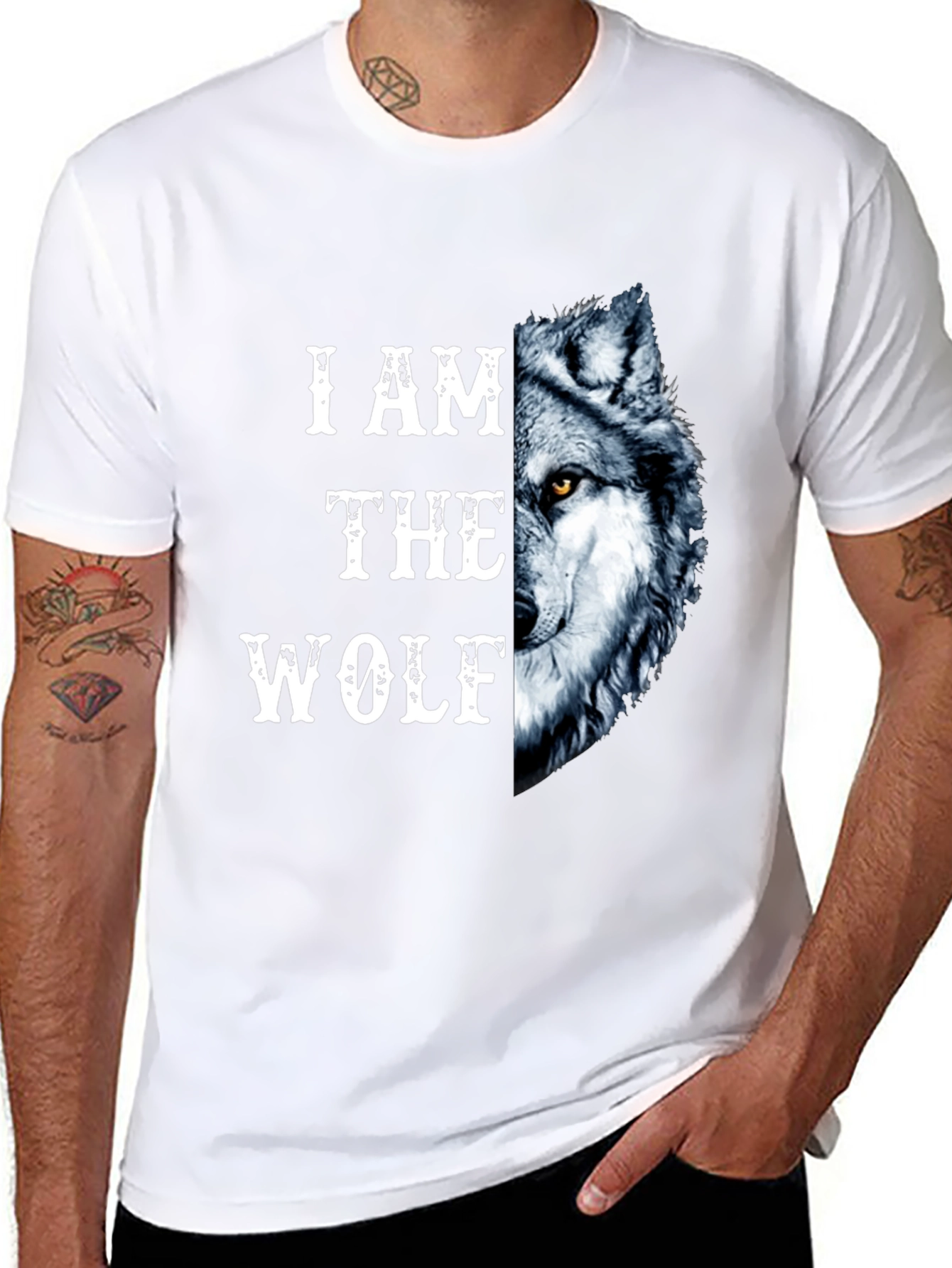 I Am The Wolf Graphic Print Mens T-Shirt