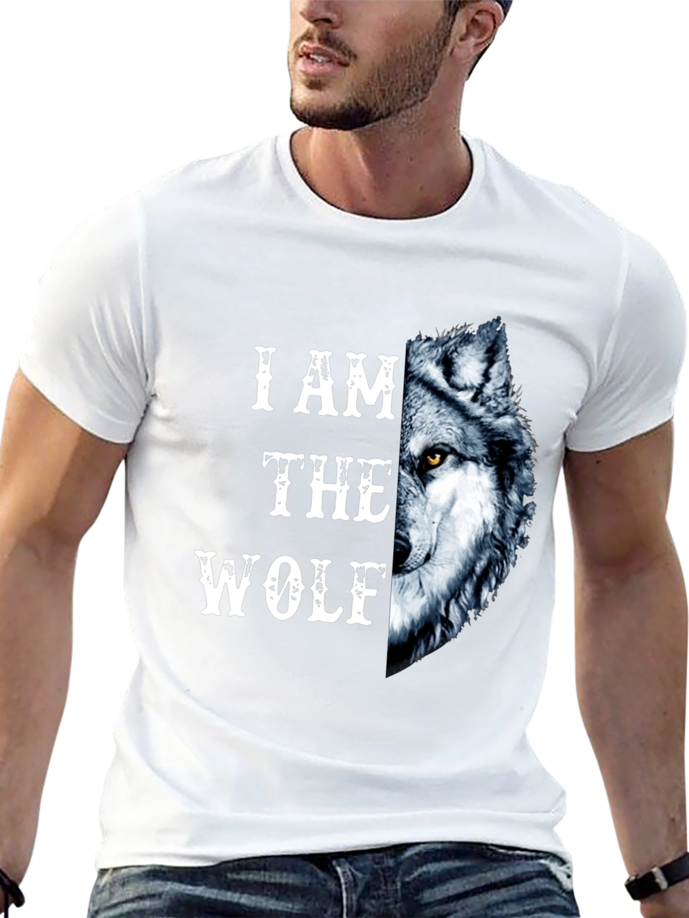 I Am The Wolf Graphic Print Mens T-Shirt