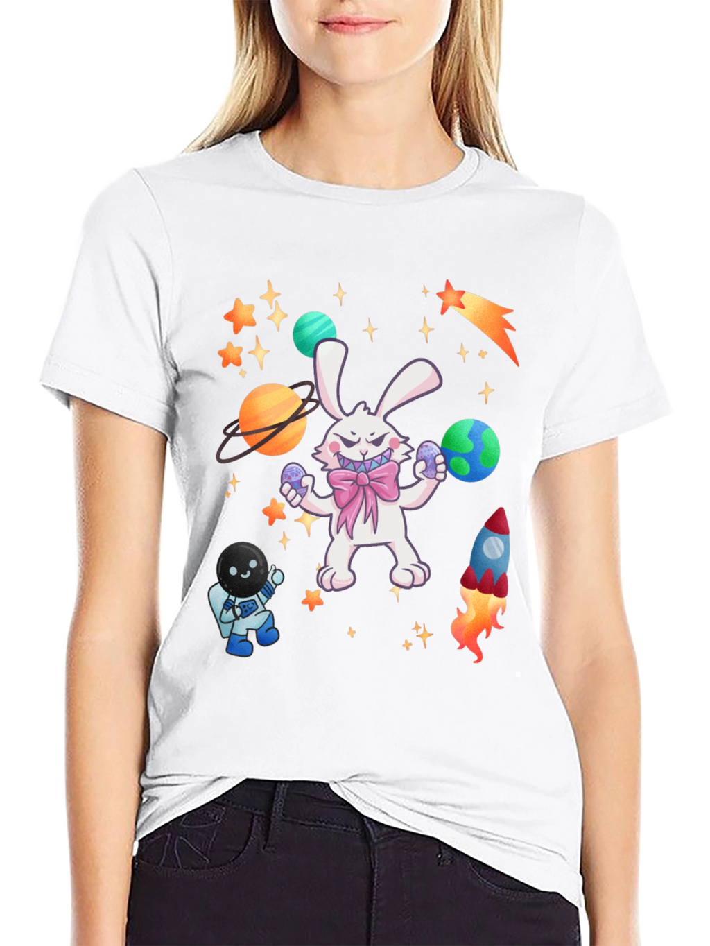 Space Easter Bunny T-Shirt - Unique Graphic Tee