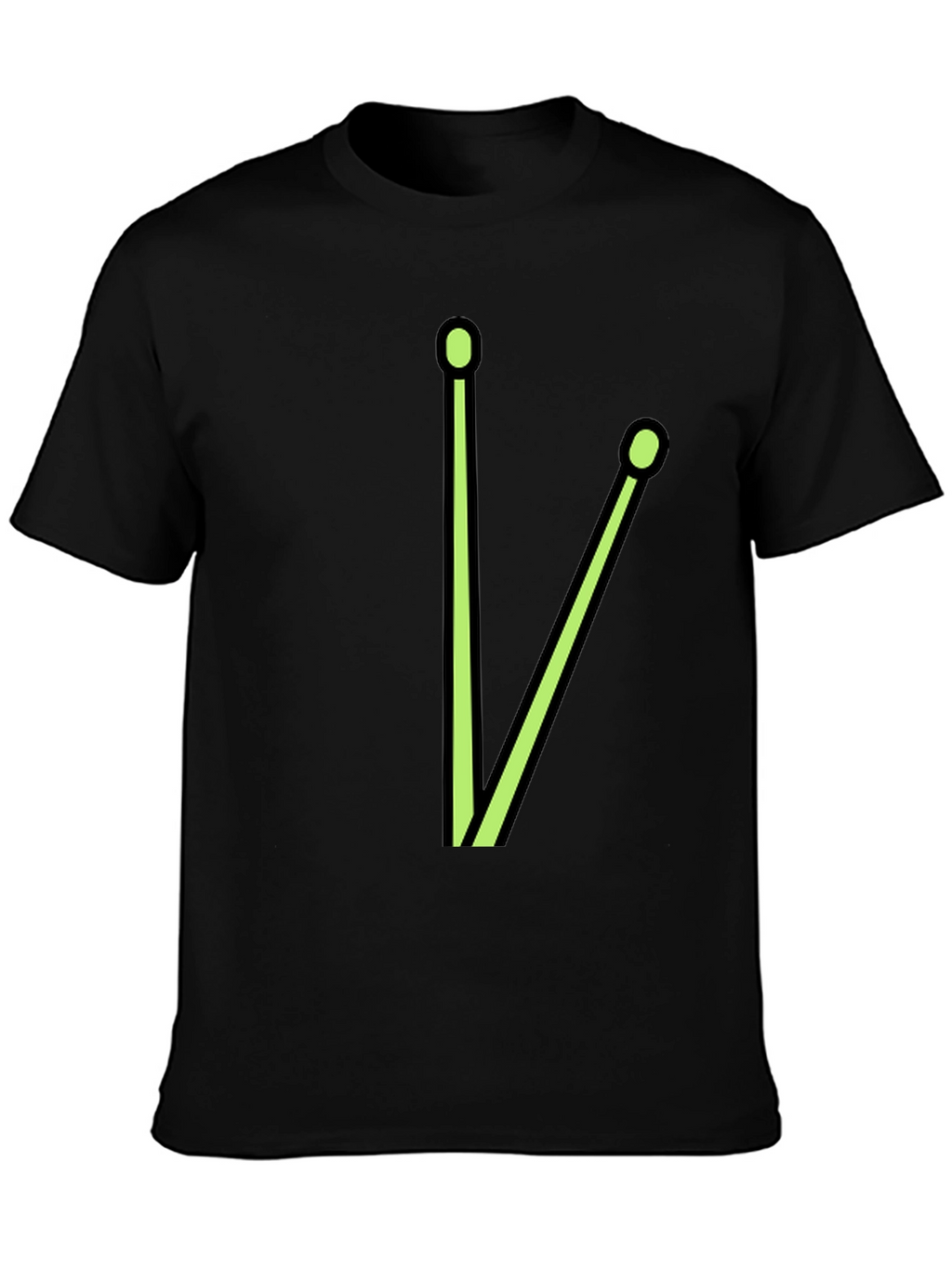 Drumstick Graphic Tee - Black Cotton Blend T-Shirt
