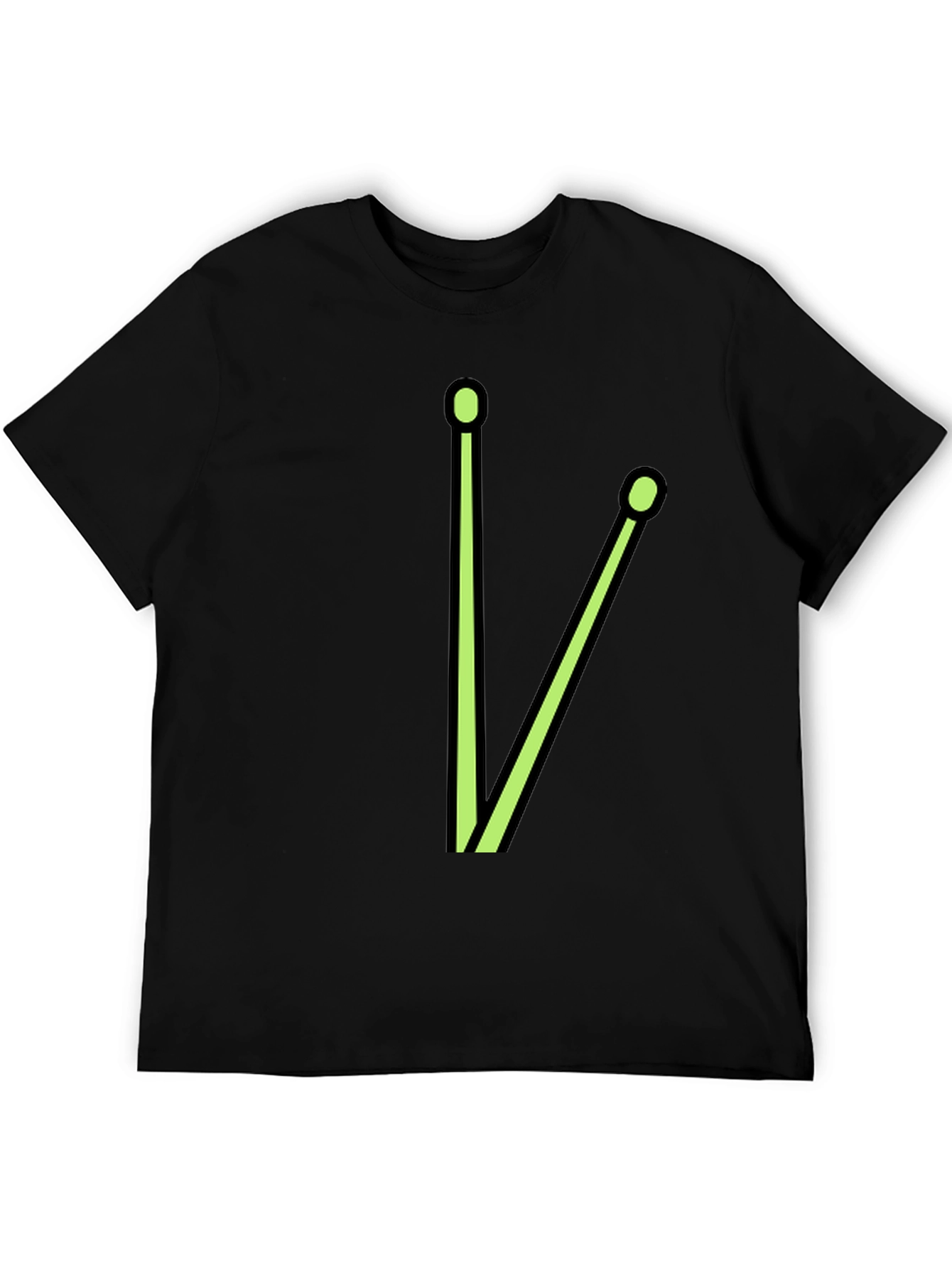 Drumstick Graphic Tee - Black Cotton Blend T-Shirt
