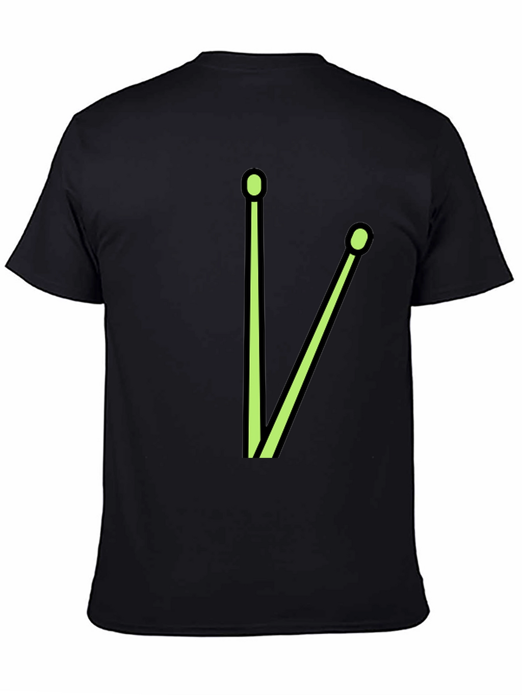 Drumstick Graphic Tee - Black Cotton Blend T-Shirt
