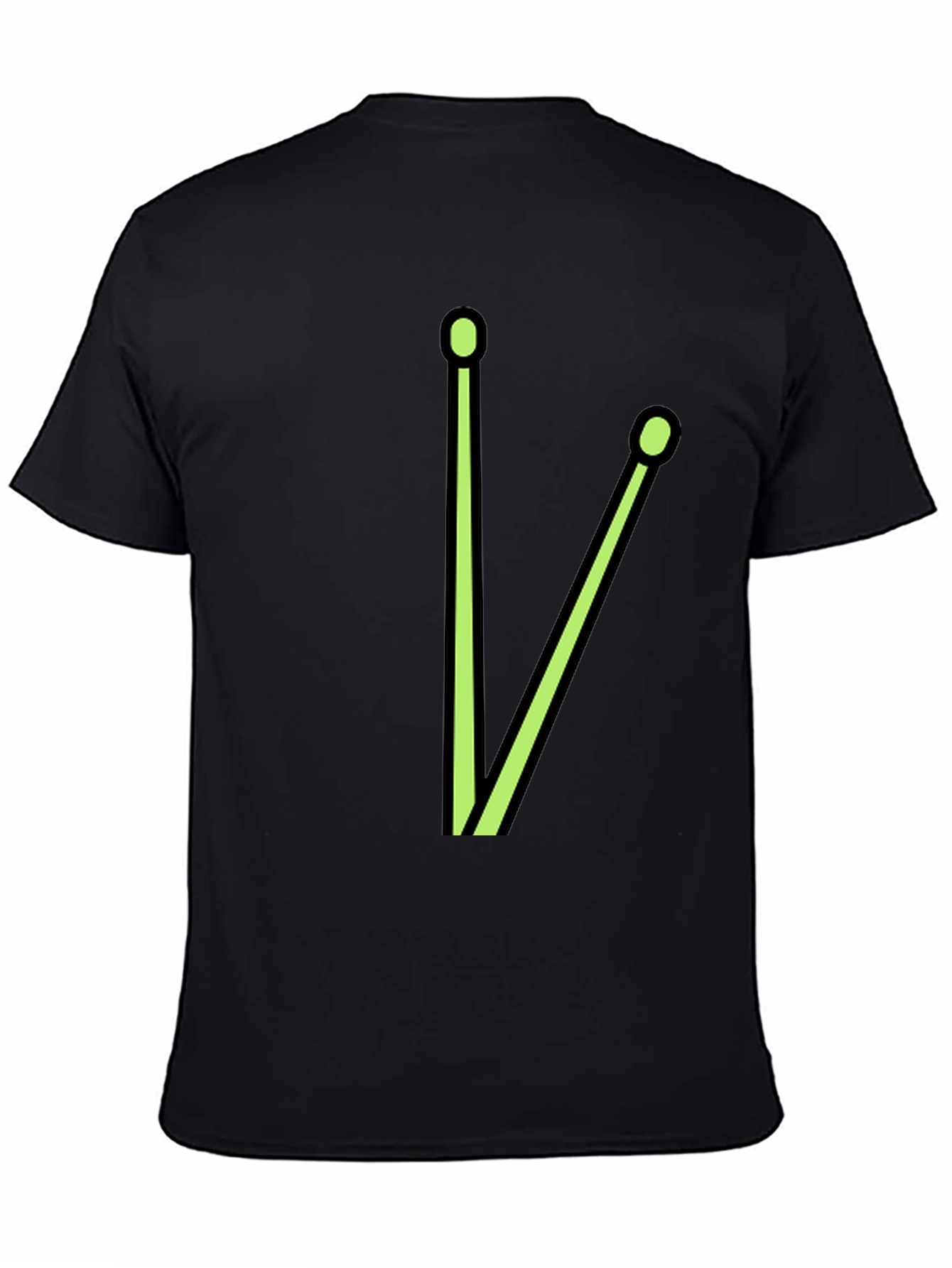 Drumstick Graphic Tee - Black Cotton Blend T-Shirt