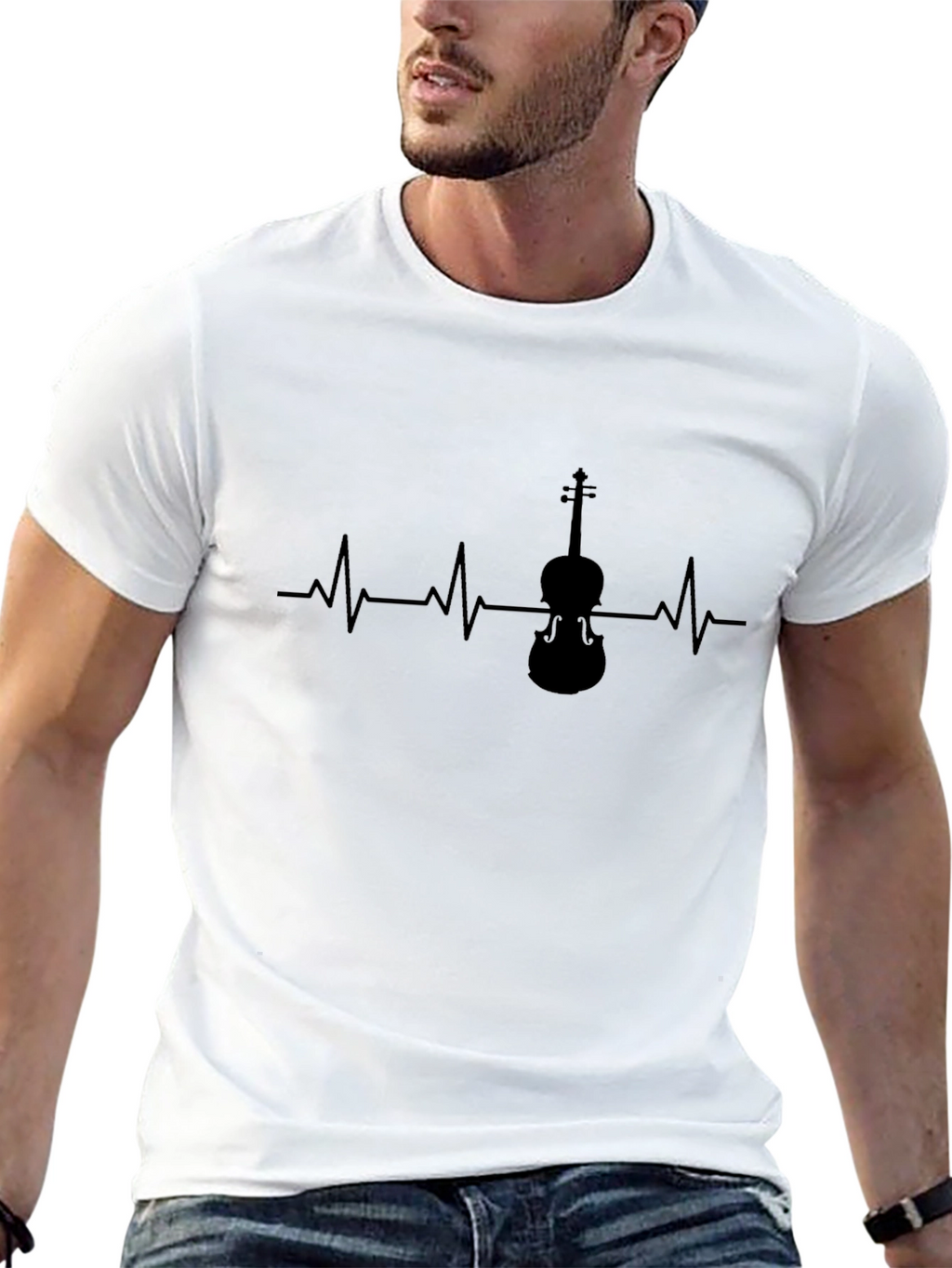 Violin Heartbeat T-Shirt - Music Lover Tee